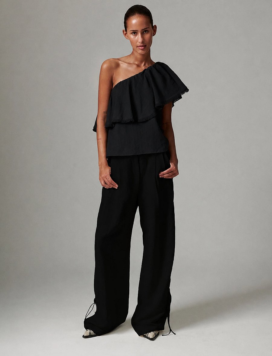 Day Birger et Mikkelsen - Belle - Contrast Linen - kostymbyxor - black - 5