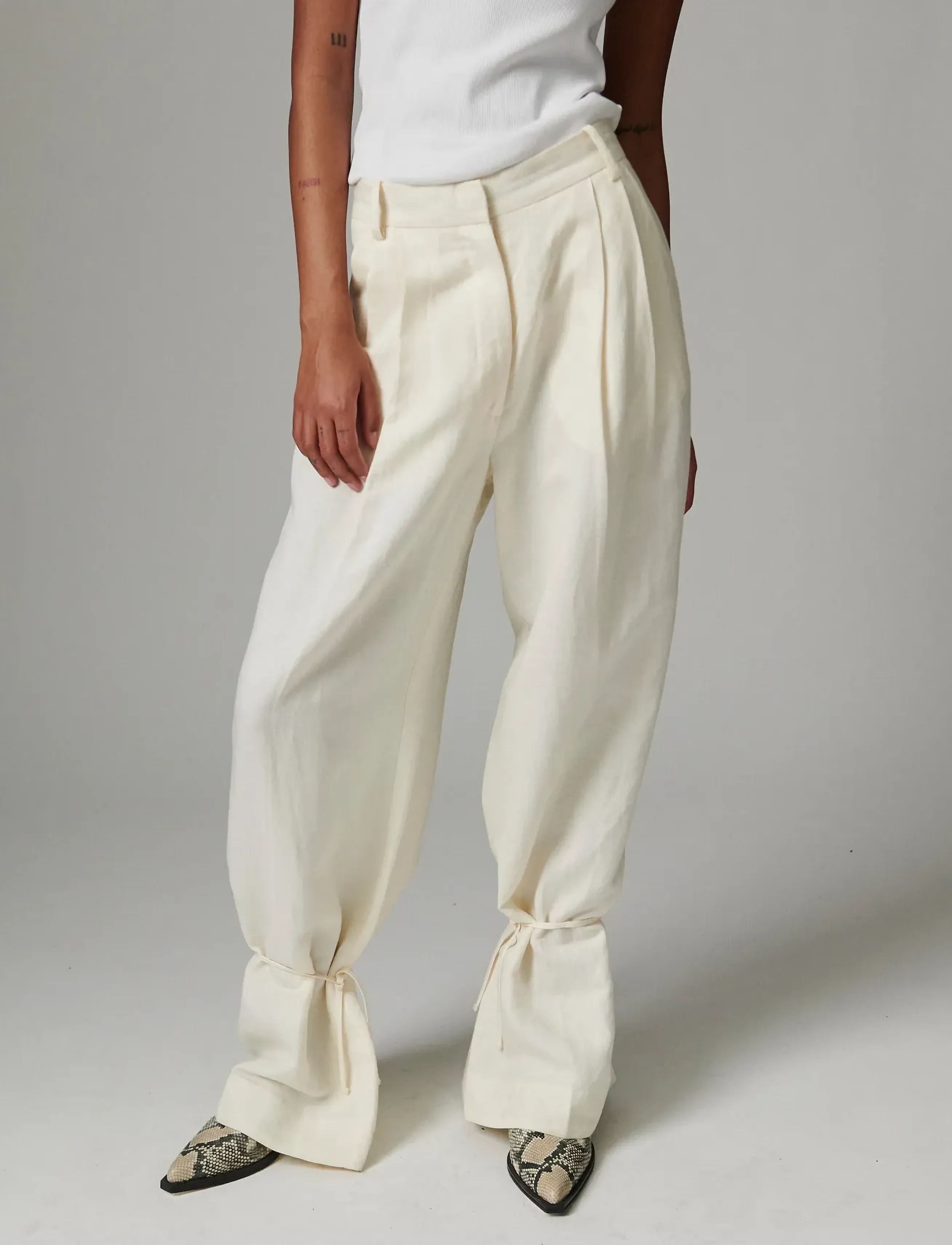 Day Birger et Mikkelsen Belle - Contrast Linen - Tøj - JET STREAM / cream