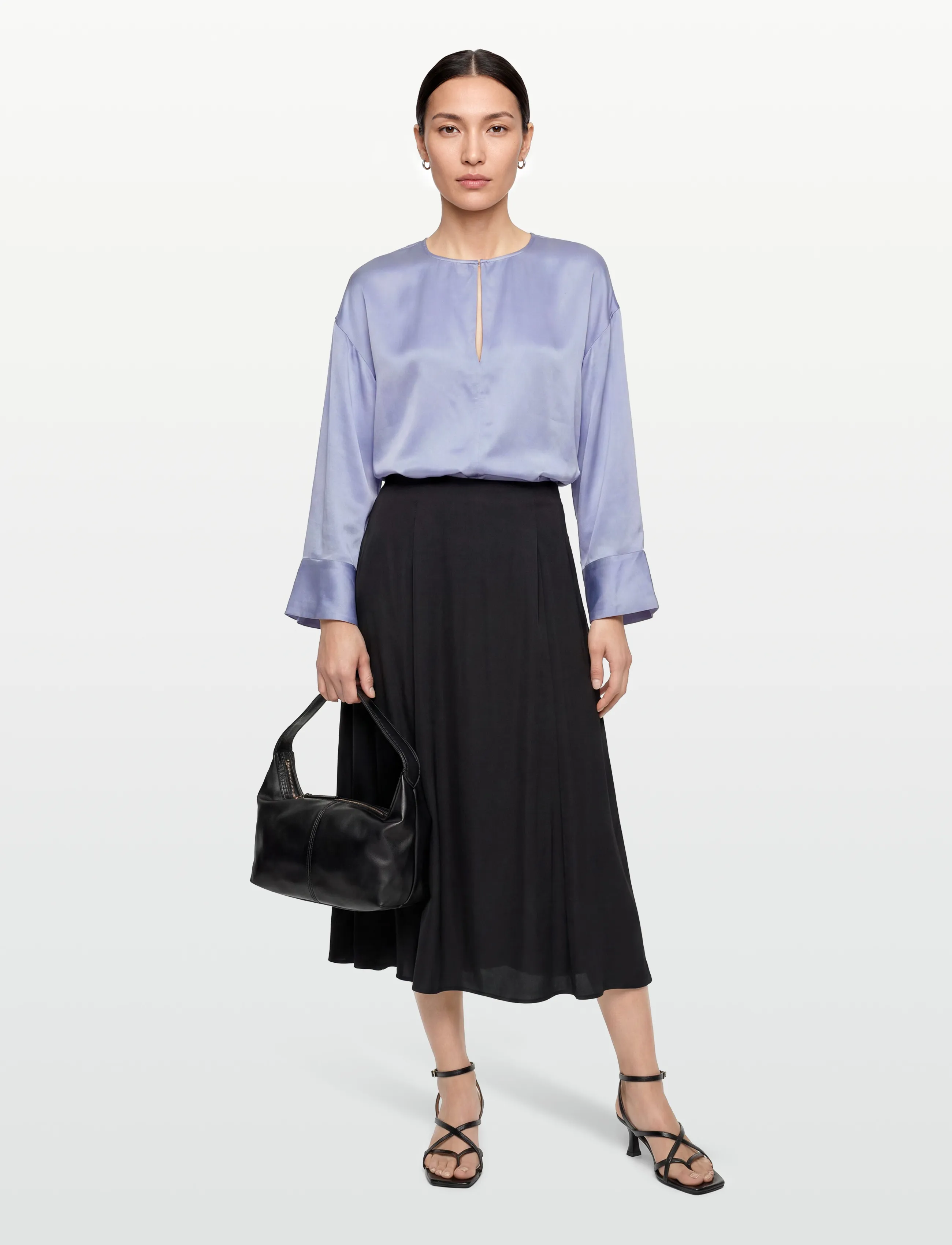 Day Birger et Mikkelsen Davies Silky Touch, Kvinder, Silke Bluse, Blå, Str: 40