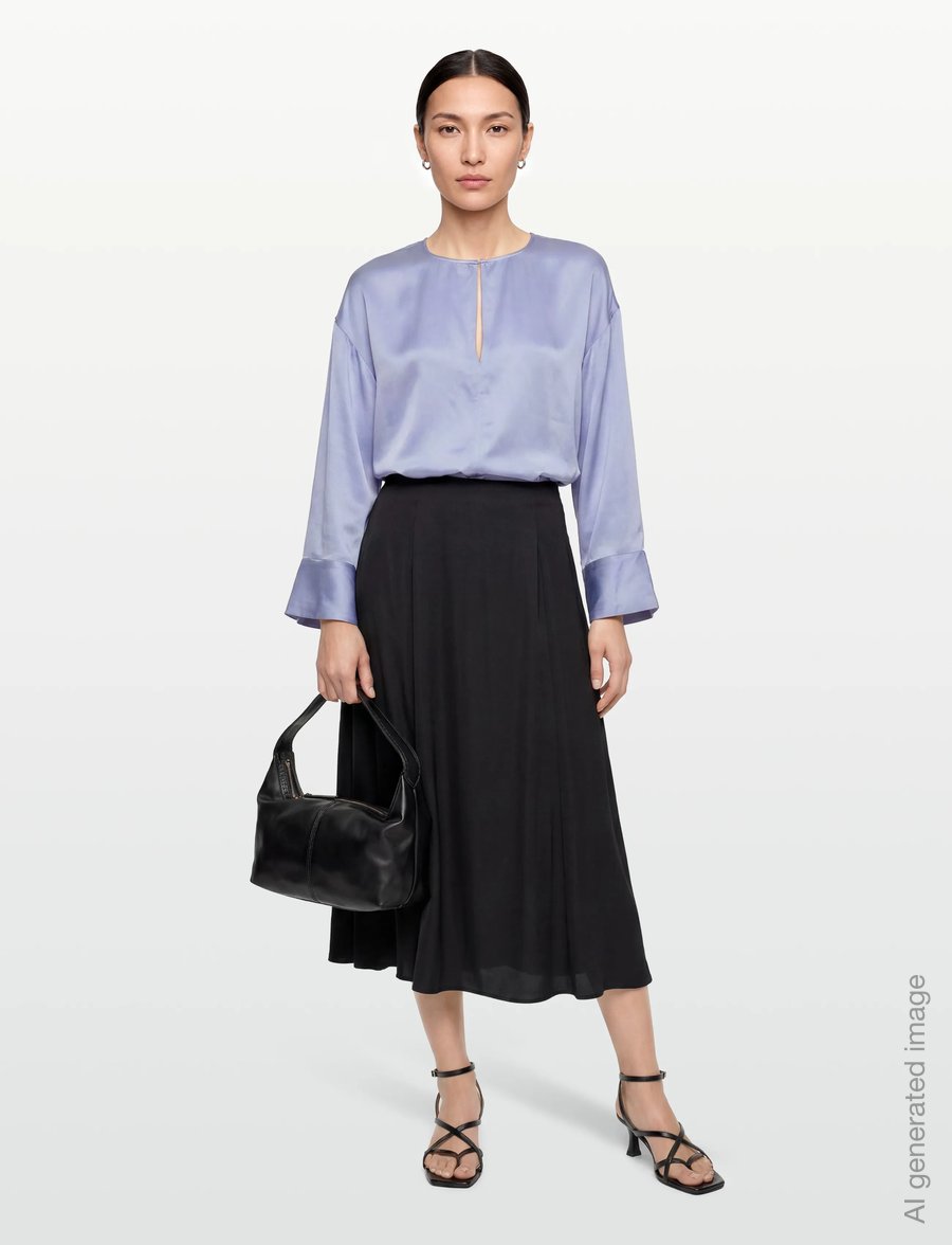 Day Birger et Mikkelsen - Davies - Silky Touch - langärmelige blusen - brunnera blue - 0