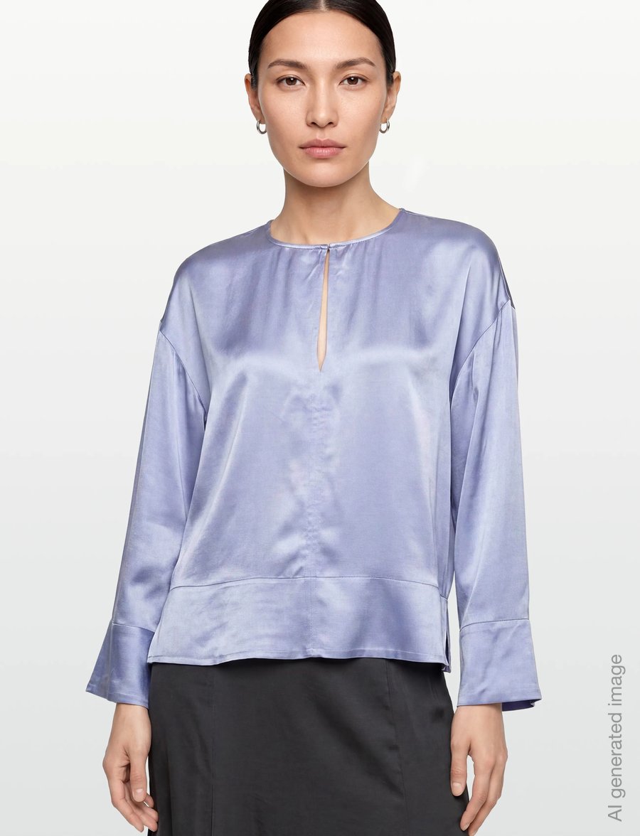 Day Birger et Mikkelsen - Davies - Silky Touch - langärmelige blusen - brunnera blue - 3