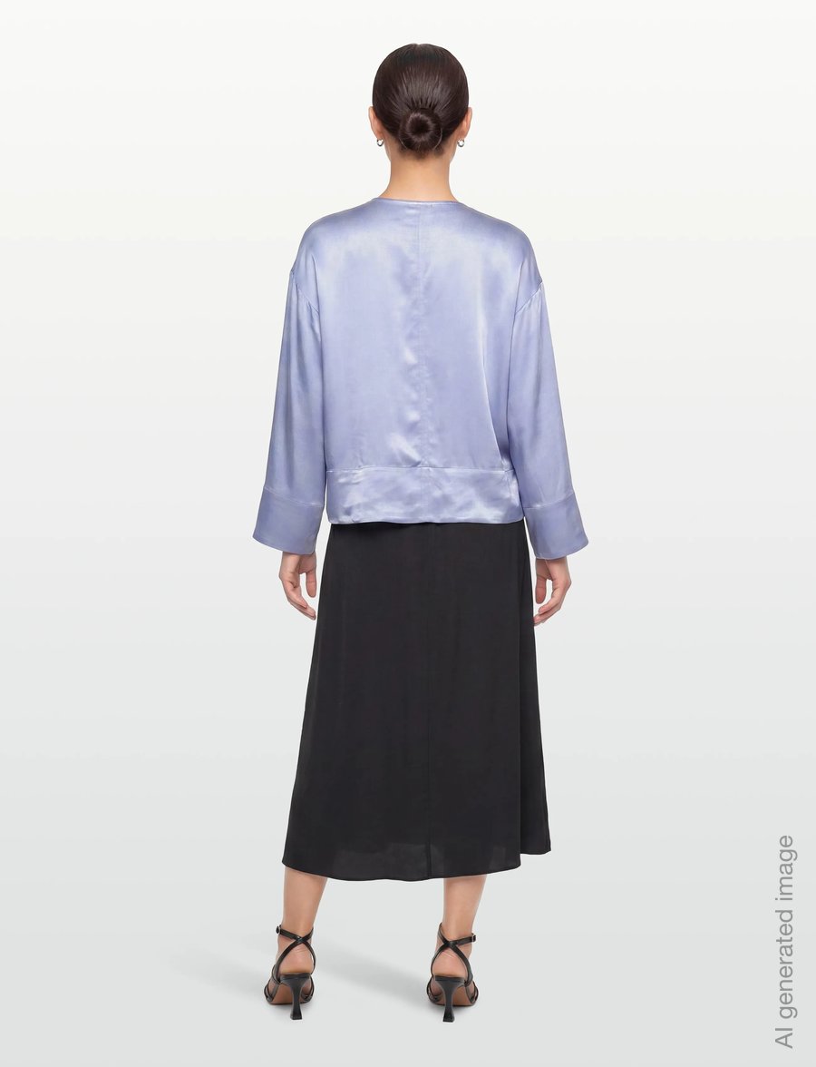 Day Birger et Mikkelsen - Davies - Silky Touch - langärmelige blusen - brunnera blue - 4