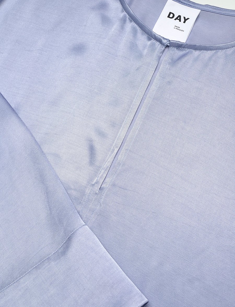 Day Birger et Mikkelsen - Davies - Silky Touch - langärmelige blusen - brunnera blue - 5