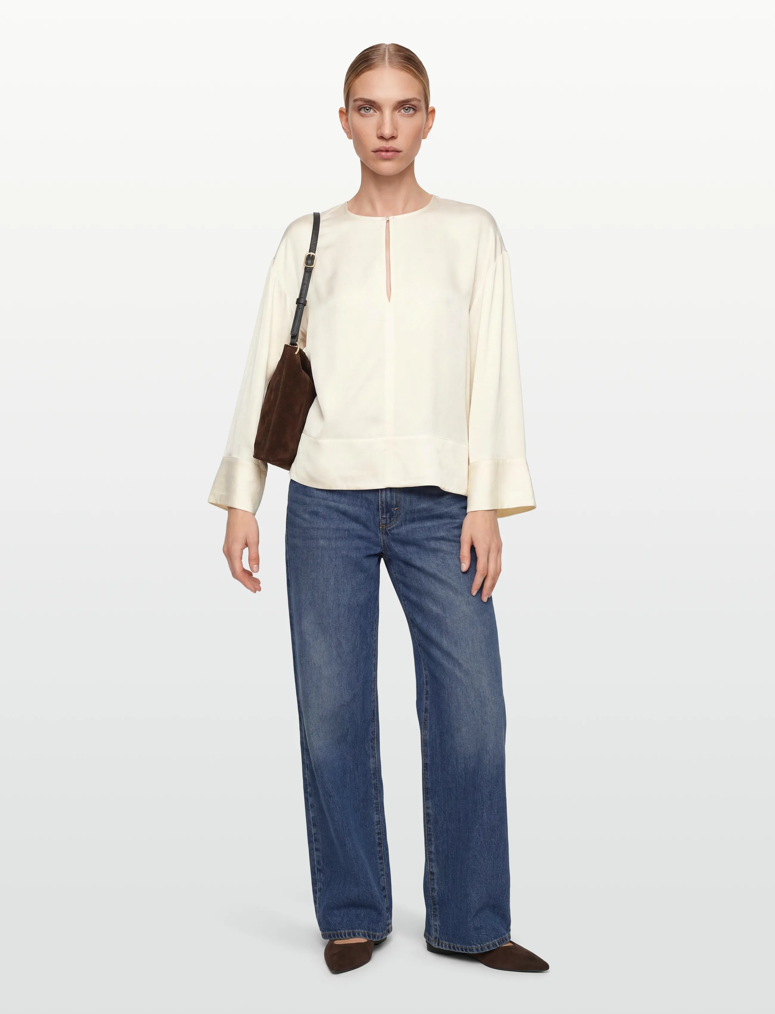 Day Birger et Mikkelsen Davies Silky Touch, Kvinder, Silke Bluse, Cream, Str: 38