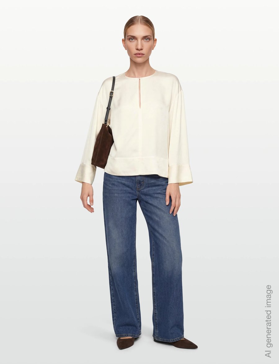 Day Birger et Mikkelsen - Davies - Silky Touch - long sleeved blouses - jet stream - 0