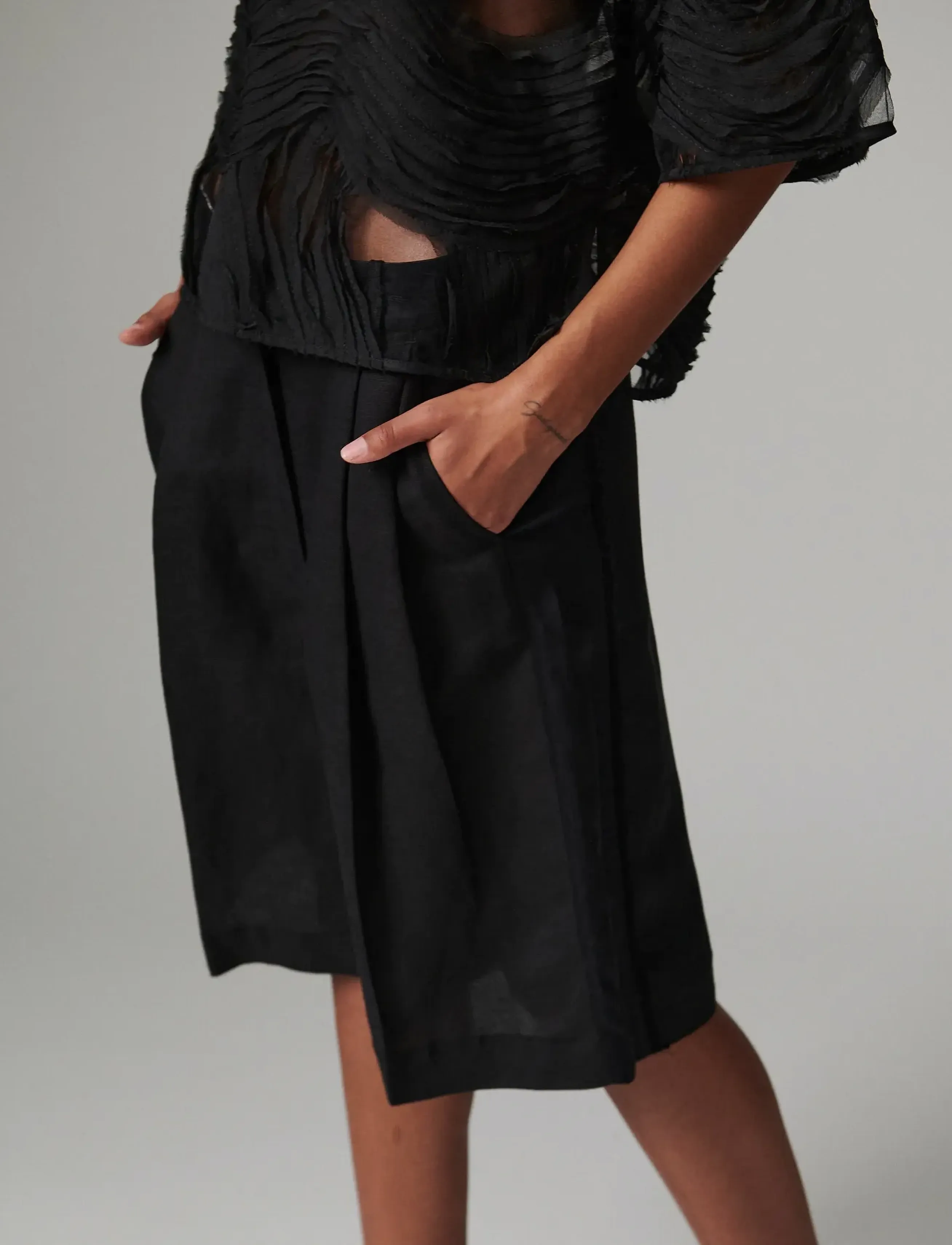 Day Birger et Mikkelsen - Gordon - Contrast Linen - leinen-shorts - black - 0