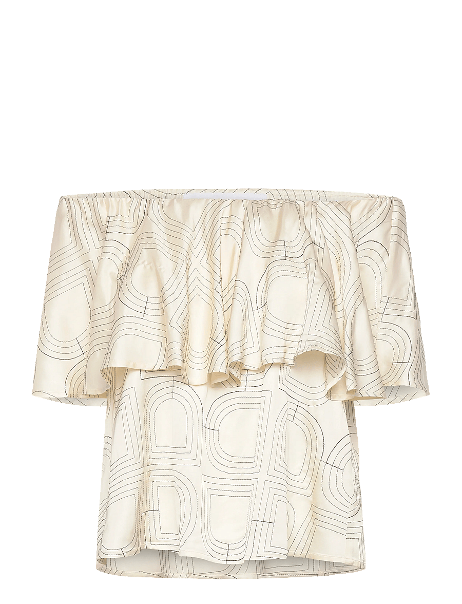 Day Birger et Mikkelsen - Hon - Fluid Viscose Stitch - kortärmade blusar - jet stream - 1
