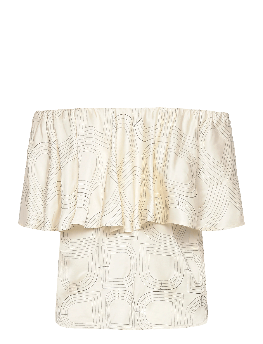 Day Birger et Mikkelsen - Hon - Fluid Viscose Stitch - kortärmade blusar - jet stream - 2