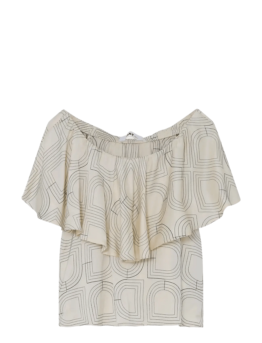 Day Birger et Mikkelsen - Hon - Fluid Viscose Stitch - kortärmade blusar - jet stream - 3