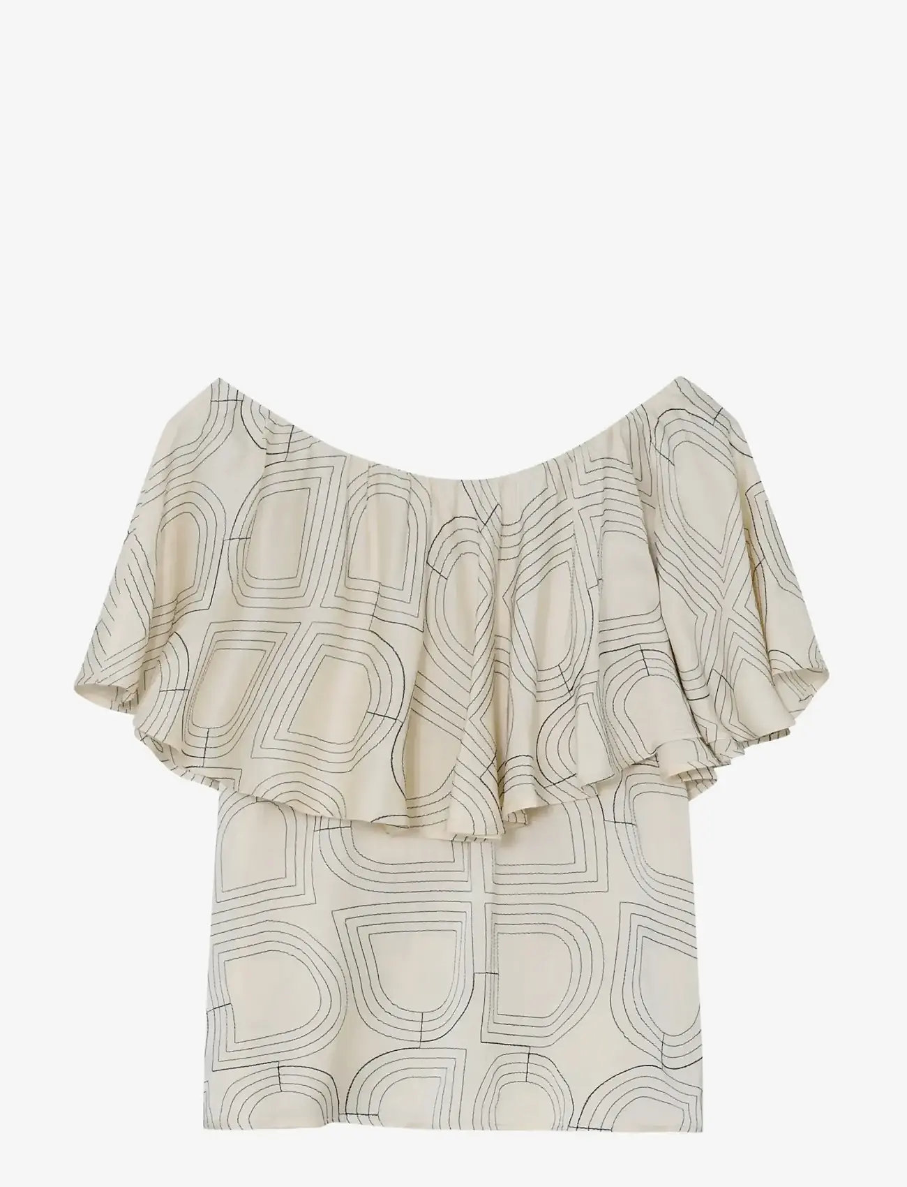 Day Birger et Mikkelsen - Hon - Fluid Viscose Stitch - kortärmade blusar - jet stream - 4