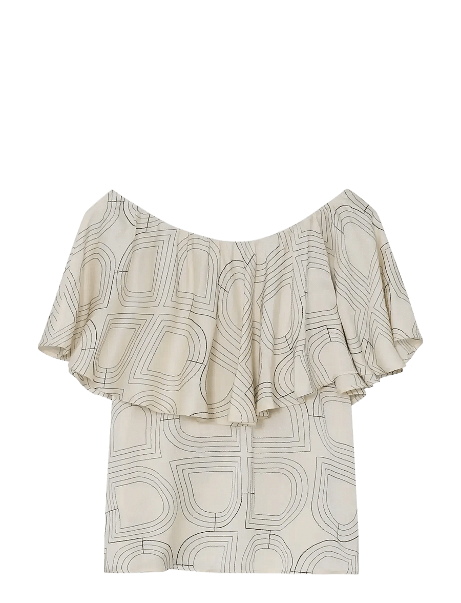 Day Birger et Mikkelsen - Hon - Fluid Viscose Stitch - kortärmade blusar - jet stream - 4