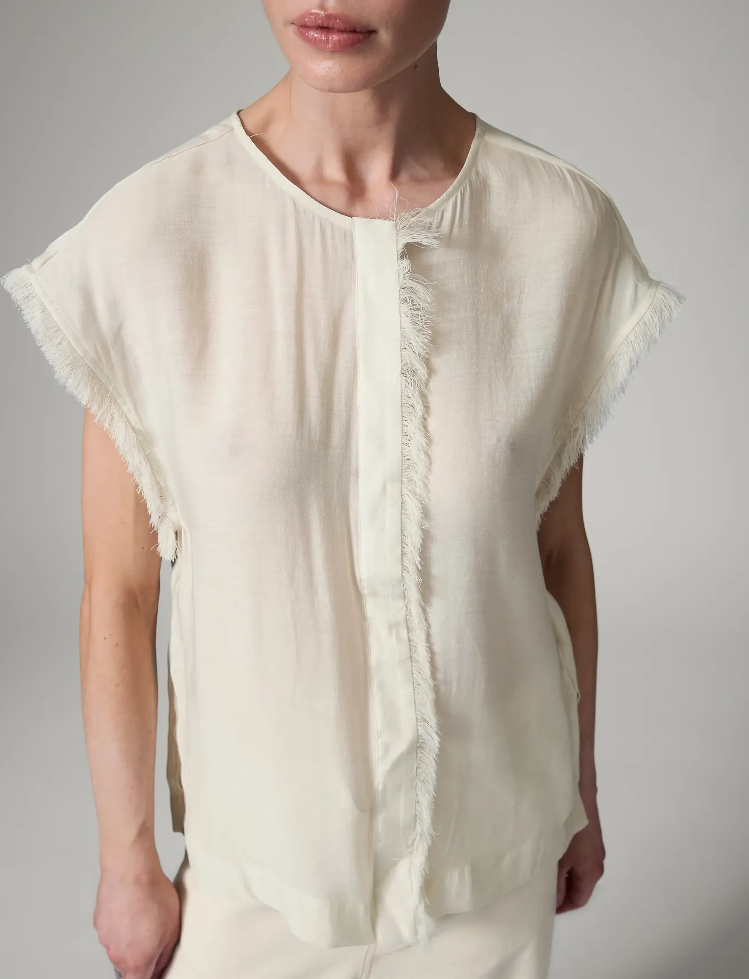 Day Birger et Mikkelsen - Kua - Sheer Fringes - sleeveless blouses - jet stream - 4