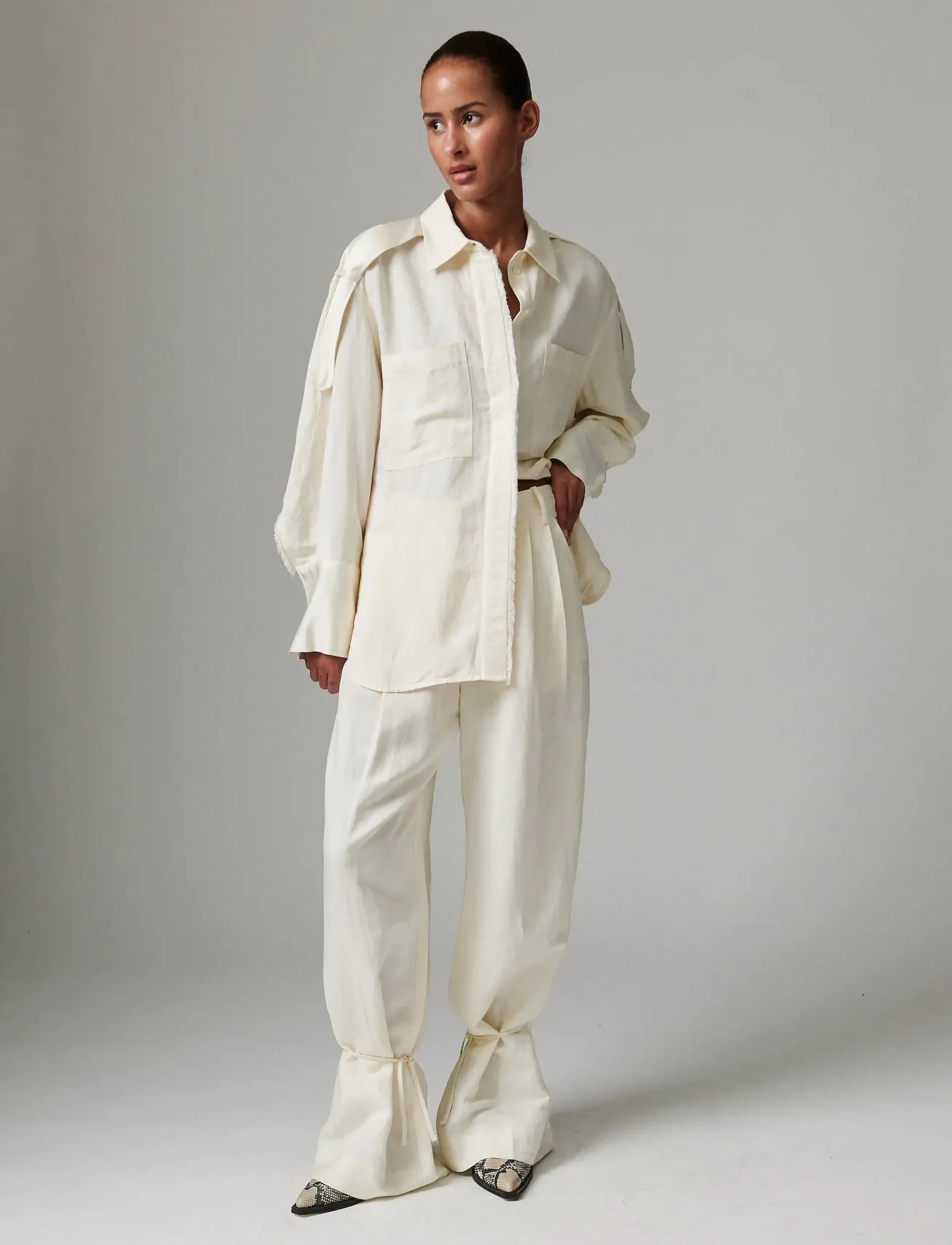Day Birger et Mikkelsen Norma - Contrast Linen - Shirts - JET STREAM / cream