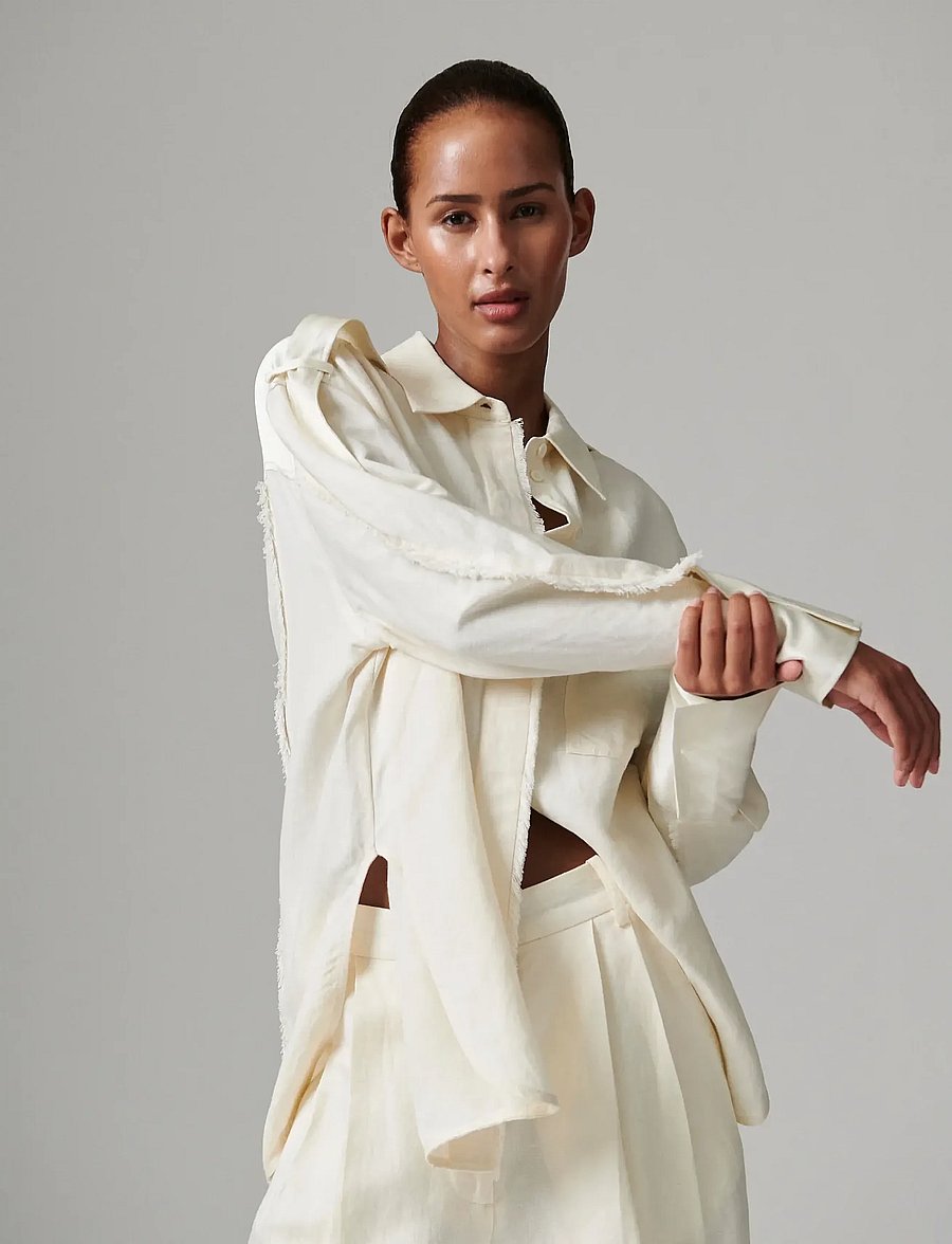 Day Birger et Mikkelsen - Norma - Contrast Linen - denimskjorter - jet stream - 4