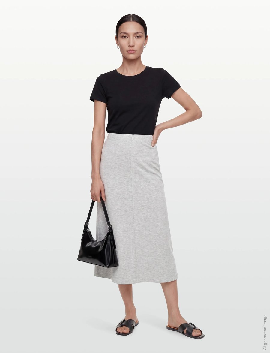 Day Birger et Mikkelsen - Suzie - Scuba - maxi röcke - light grey melange - 0