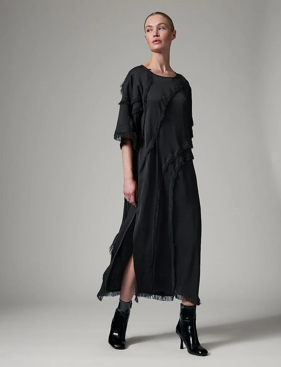 Day Birger et Mikkelsen - Thea - Matte Crepe - midi kjoler - black - 3