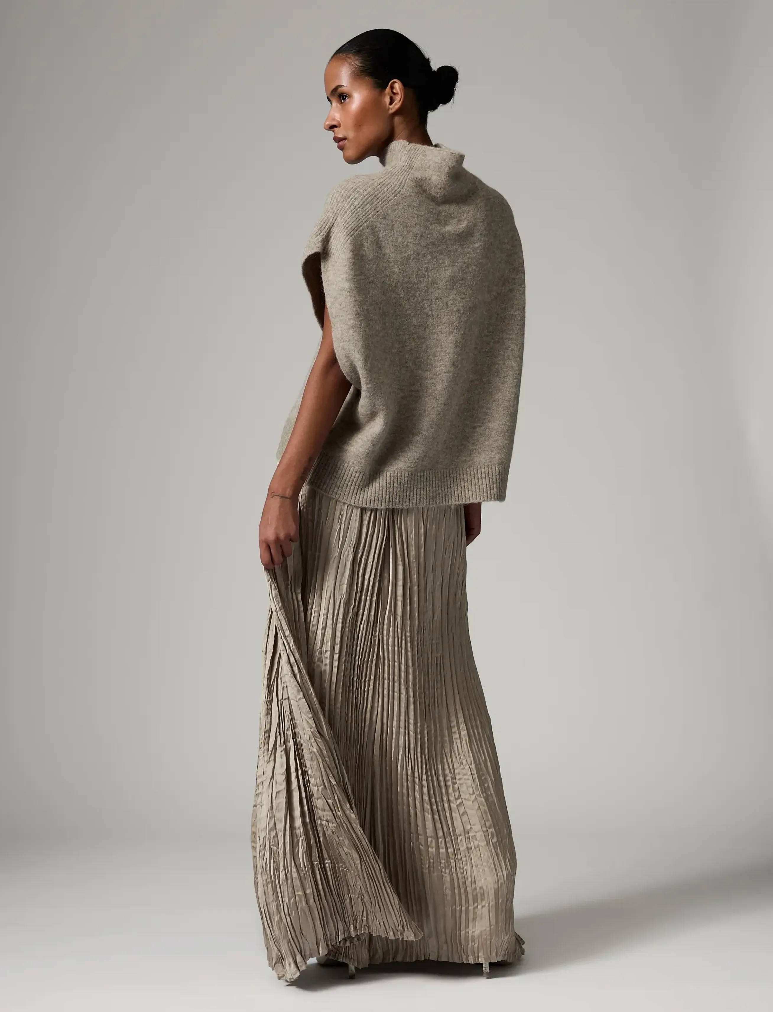 Day Birger et Mikkelsen - Tyra - Crinkled Surface - satiinist seelikud - cobblestone - 4