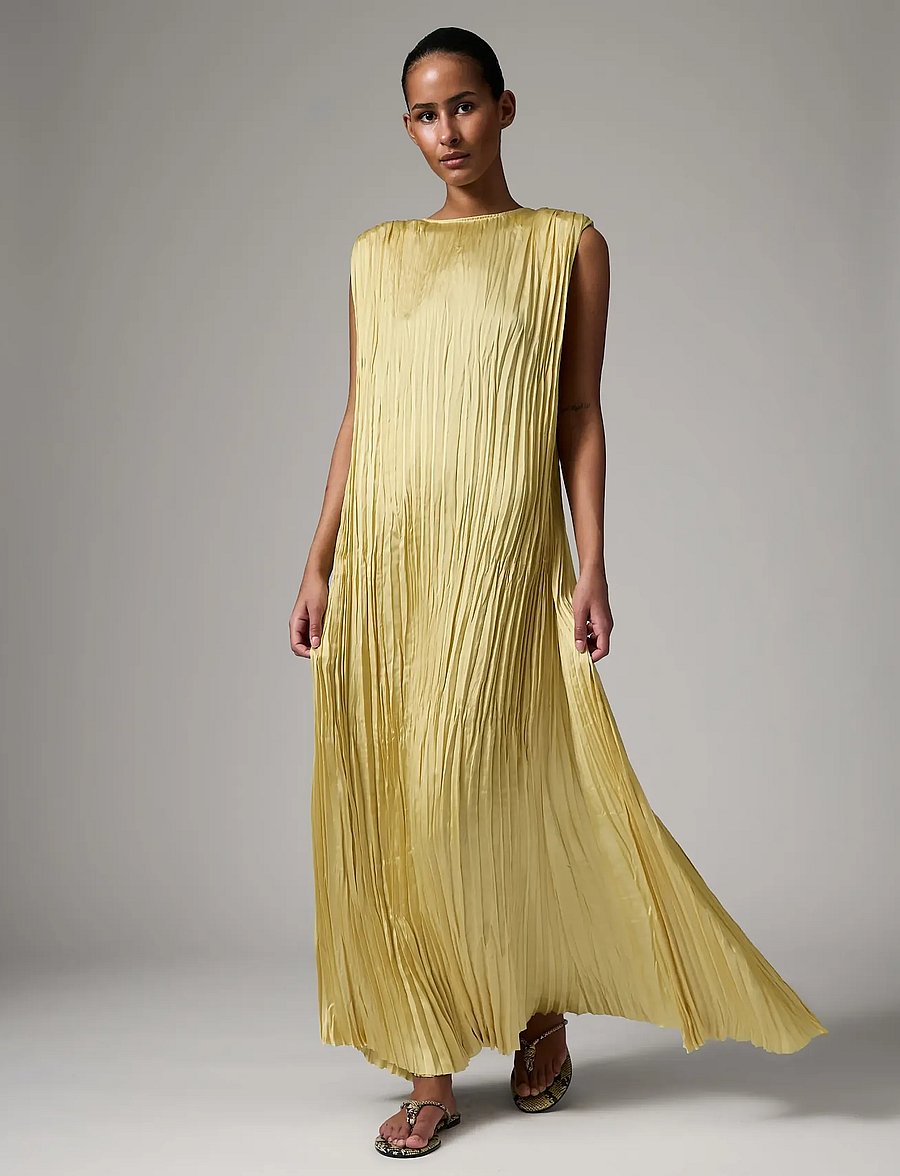 Day Birger et Mikkelsen - Will - Crinkled surface - maxikleider - straw - 0