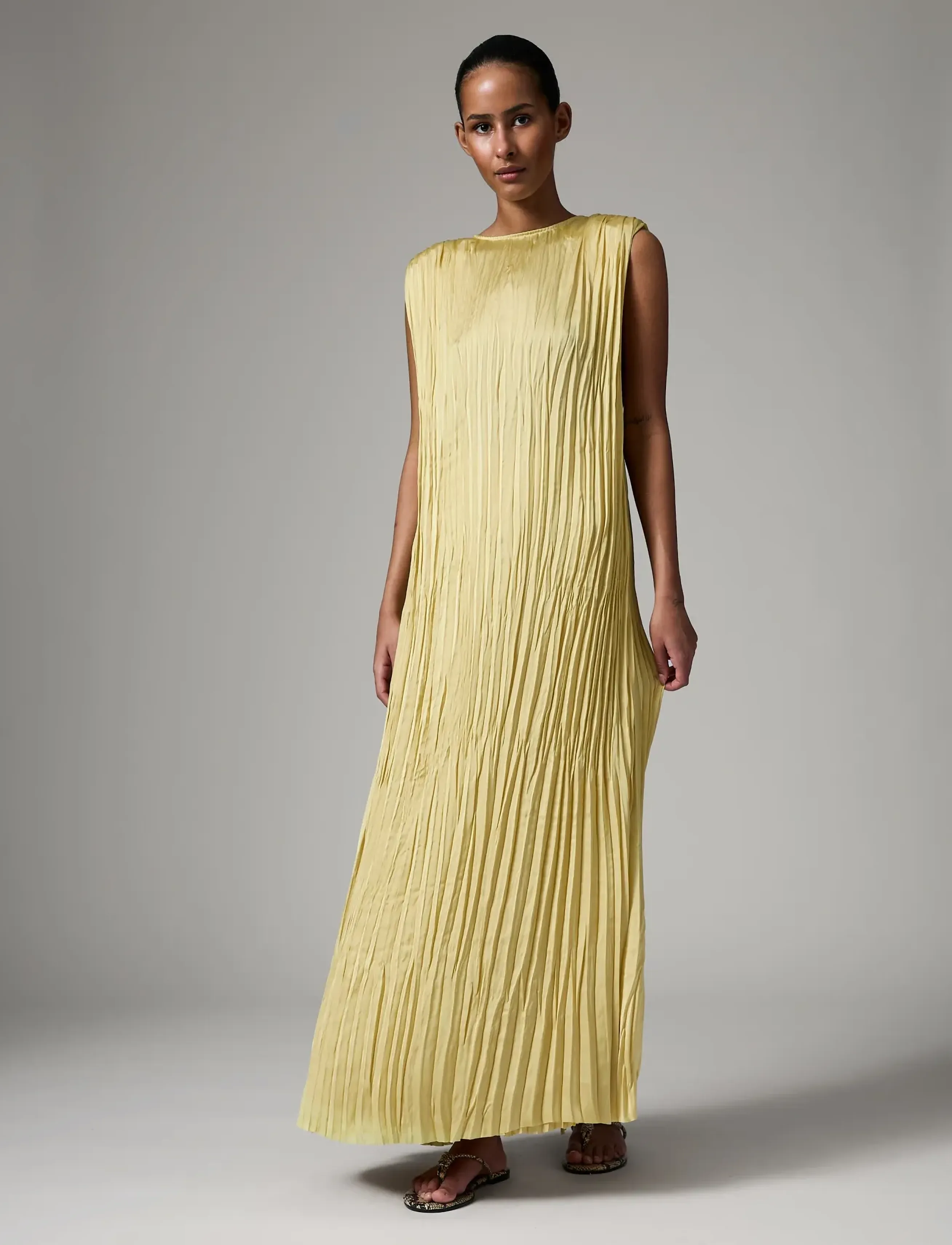 Day Birger et Mikkelsen - Will - Crinkled surface - maxikleider - straw - 4