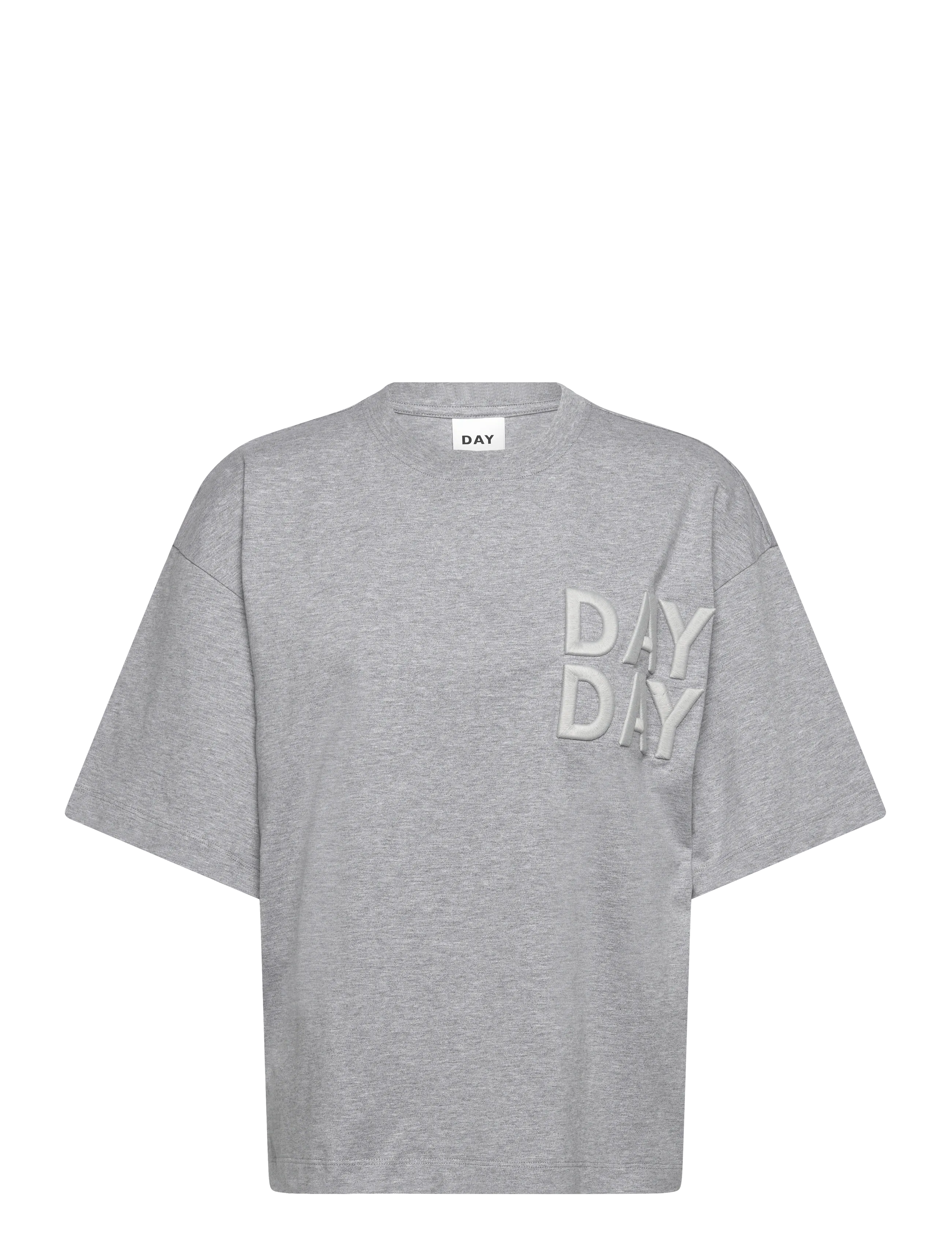 Day Birger et Mikkelsen Drew Embroidery - Heavy Jersey - Disainerikaubad - LIGHT GREY MELANGE / grey