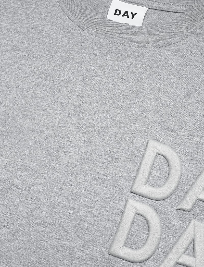 Day Birger et Mikkelsen - Drew Embroidery - Heavy Jersey - t-shirts & tops - light grey melange - 3