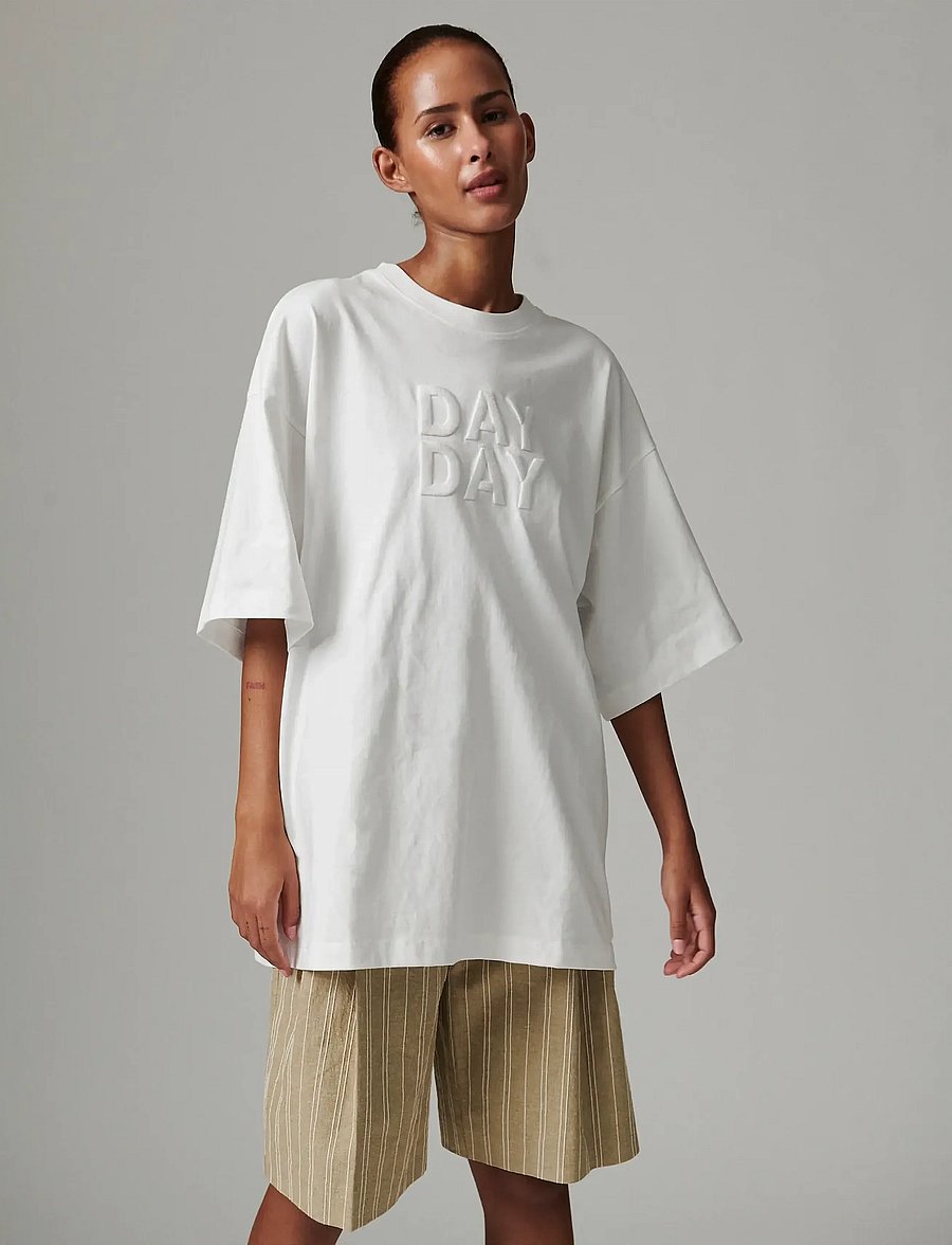 Day Birger et Mikkelsen - Drew King embroidery - Heavy Jersey - t-shirts - bright white - 0