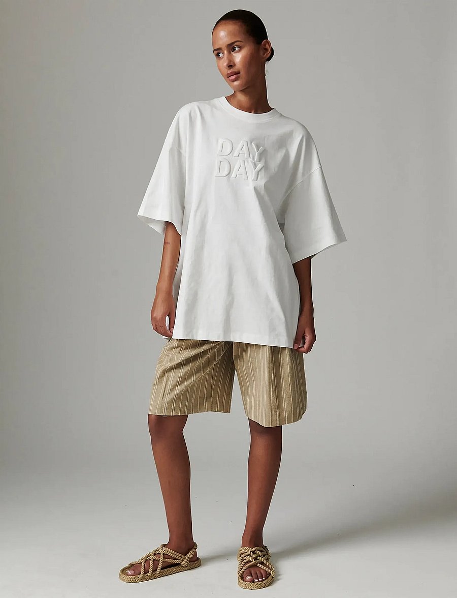 Day Birger et Mikkelsen - Drew King embroidery - Heavy Jersey - t-shirts - bright white - 4