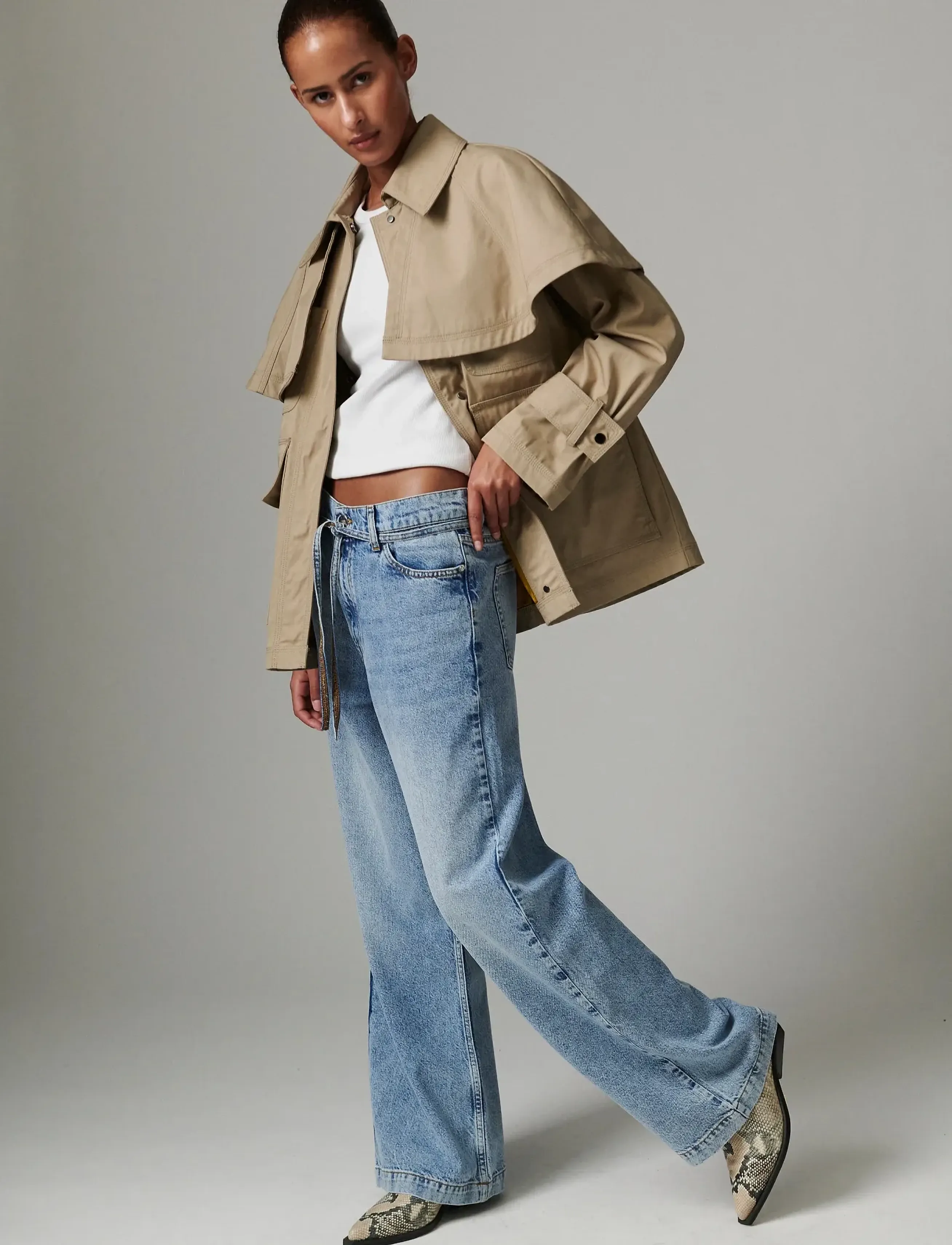Day Birger et Mikkelsen Amira - Heavy Cotton - Frakker - CHINCHILLA / khaki/green