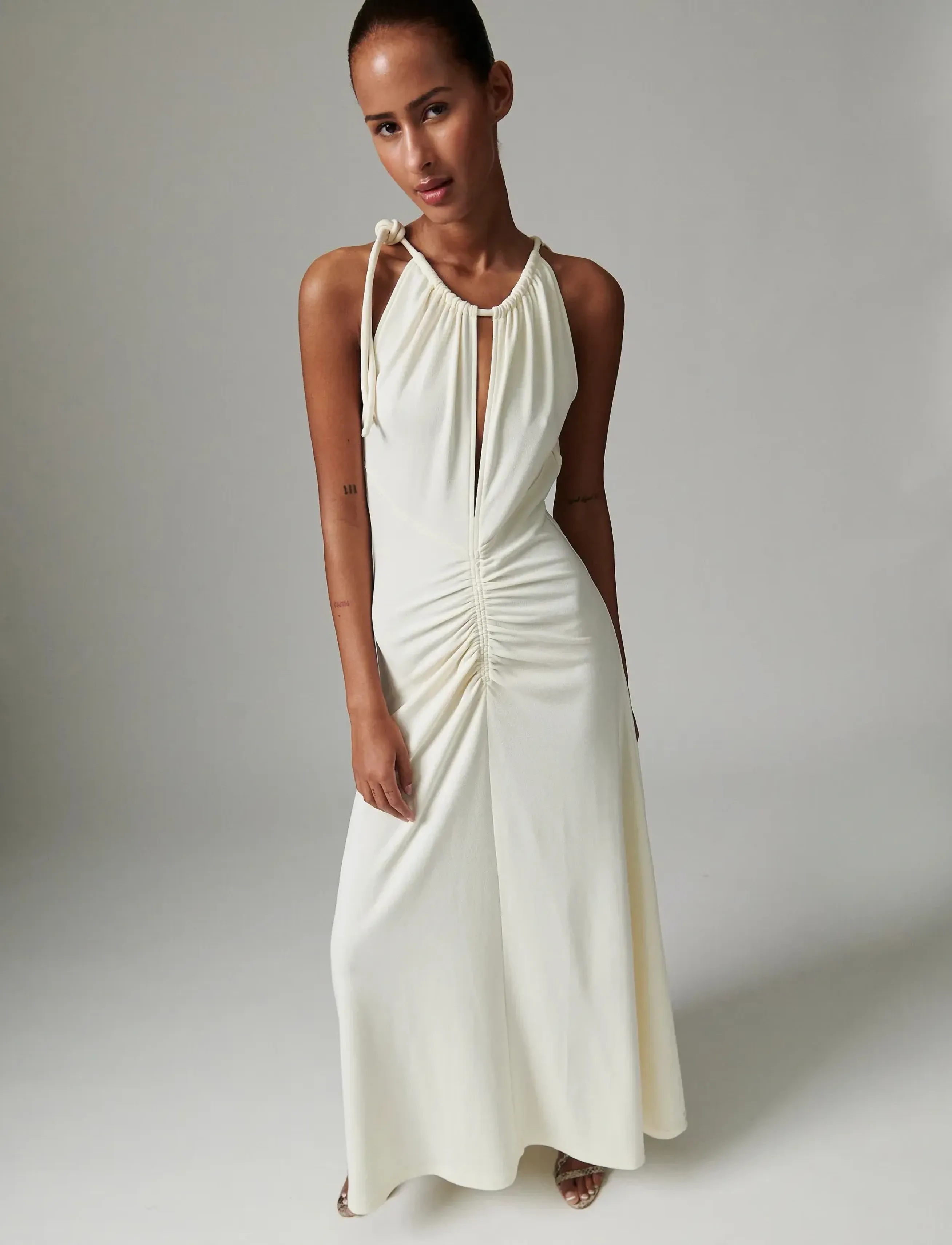 Day Birger et Mikkelsen Dot All Jersey, L, Dresses, Creme - Maxi Dress, Frauen