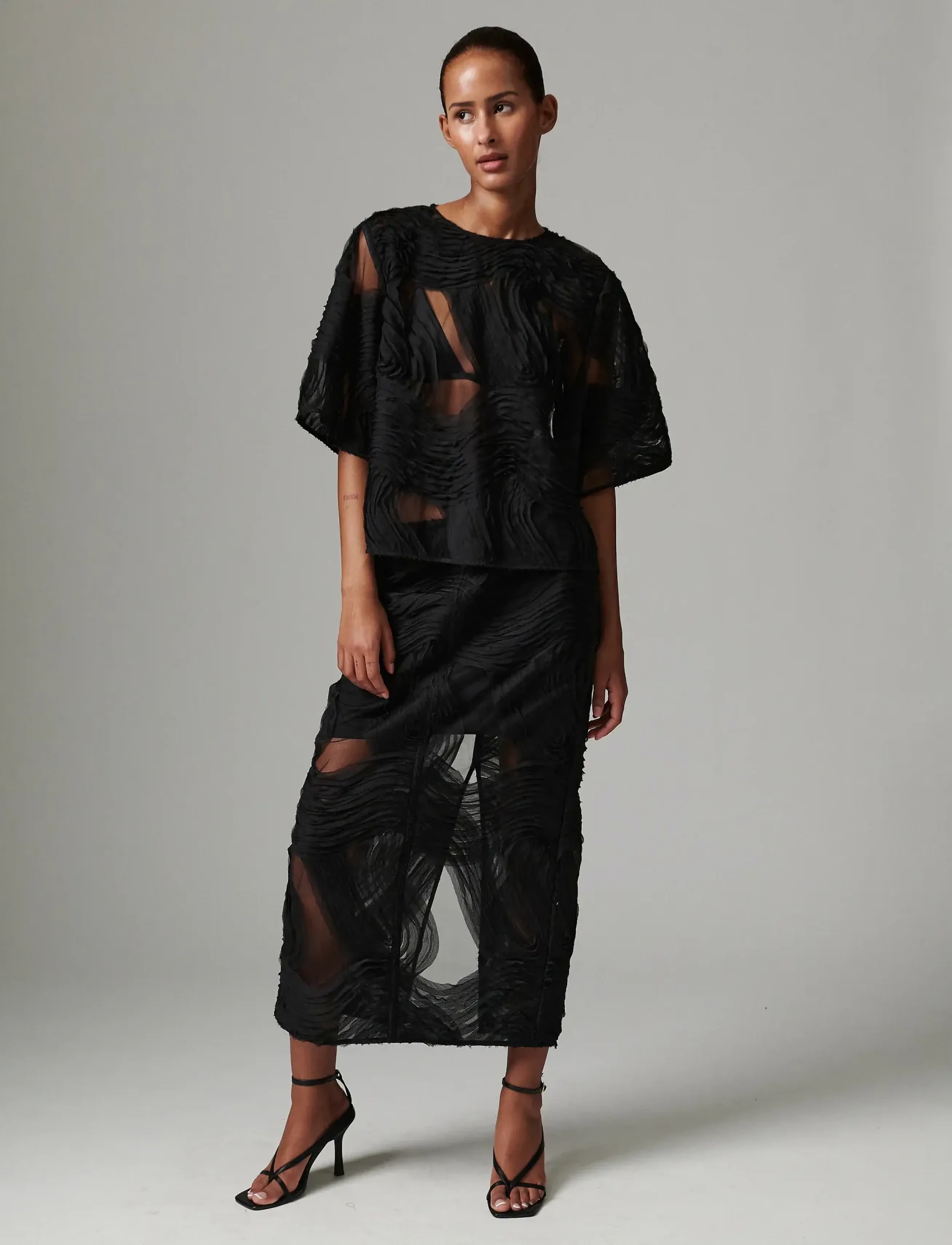 Day Birger et Mikkelsen Emsa - Crochet Lacy - Pennkjolar - BLACK / black