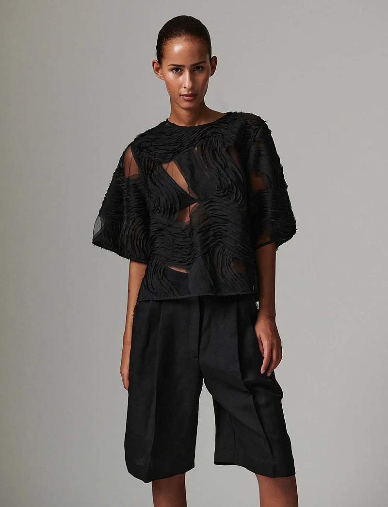 Day Birger et Mikkelsen - Tatiana - Crochet Lacy - kortärmade blusar - black - 0