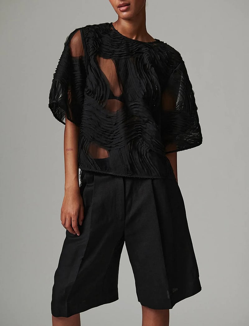 Day Birger et Mikkelsen - Tatiana - Crochet Lacy - kortärmade blusar - black - 3