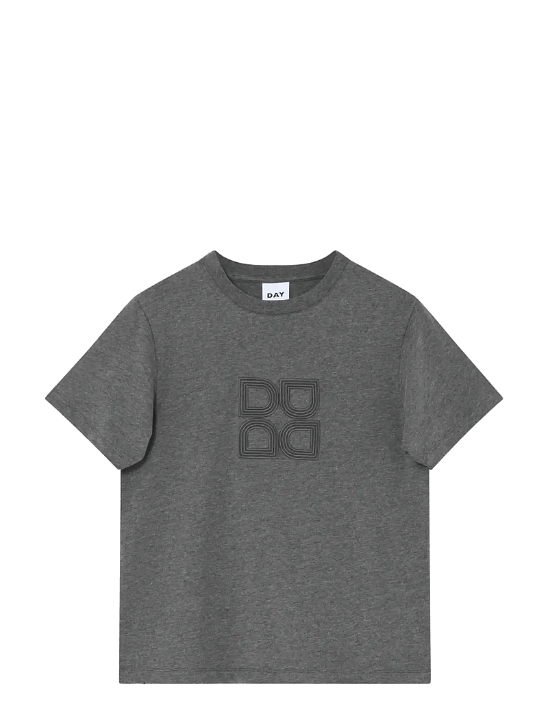 Day Birger et Mikkelsen - Parry Logo- Heavy Jersey - t-shirts - medium grey melange - 0