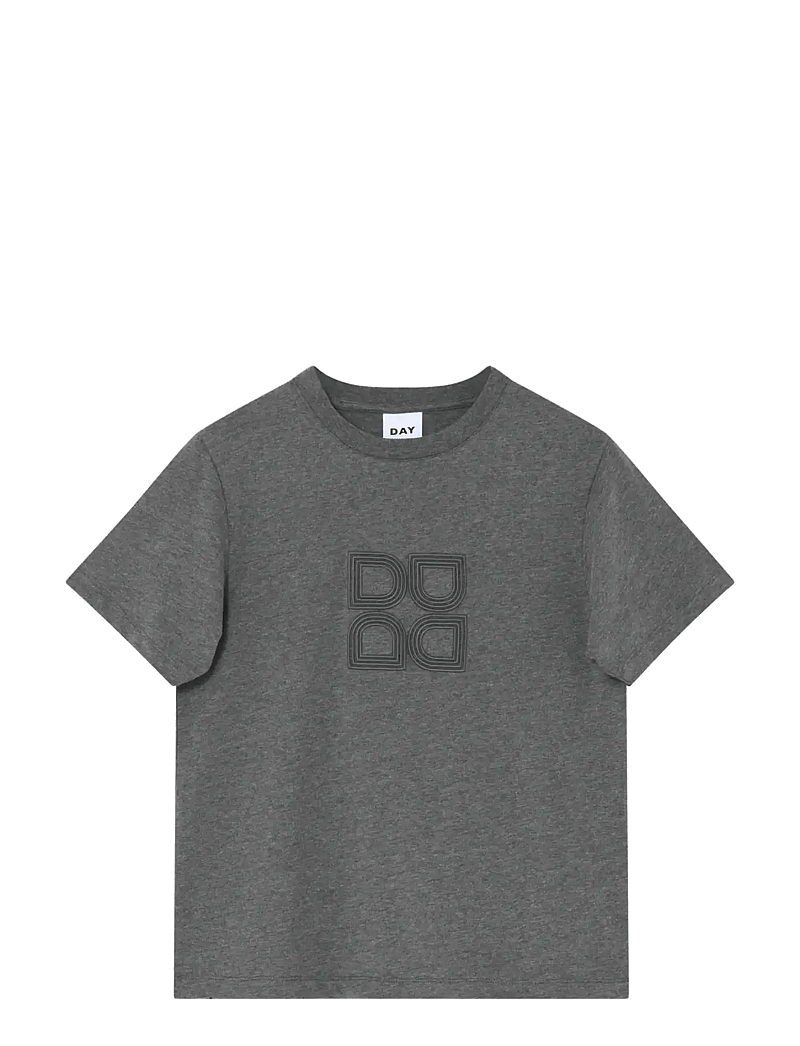 Day Birger et Mikkelsen - Parry Logo- Heavy Jersey - t-shirts - medium grey melange - 0
