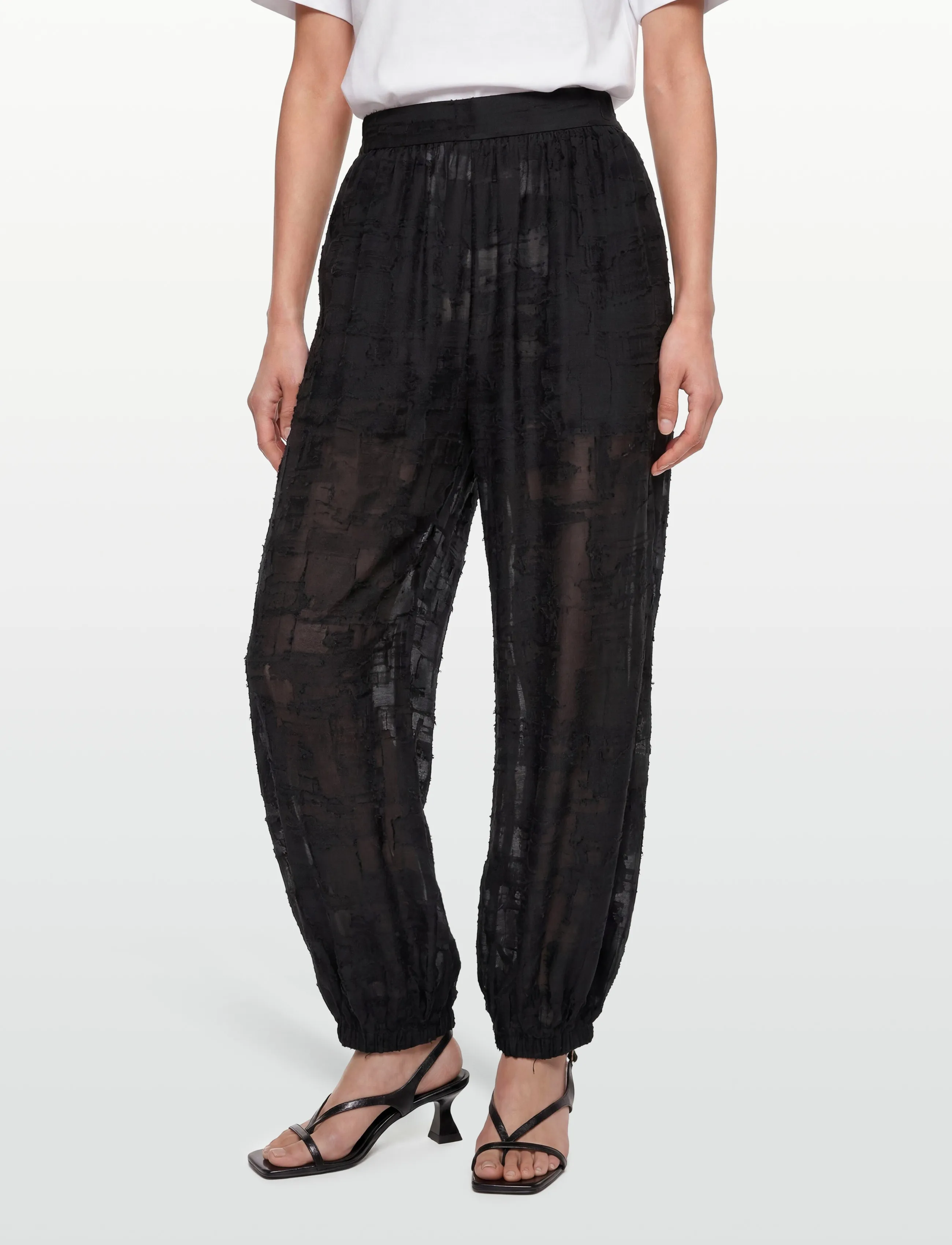 Day Birger et Mikkelsen - Barbo- Jacquard Torn - hosen mit weitem bein - black - 3
