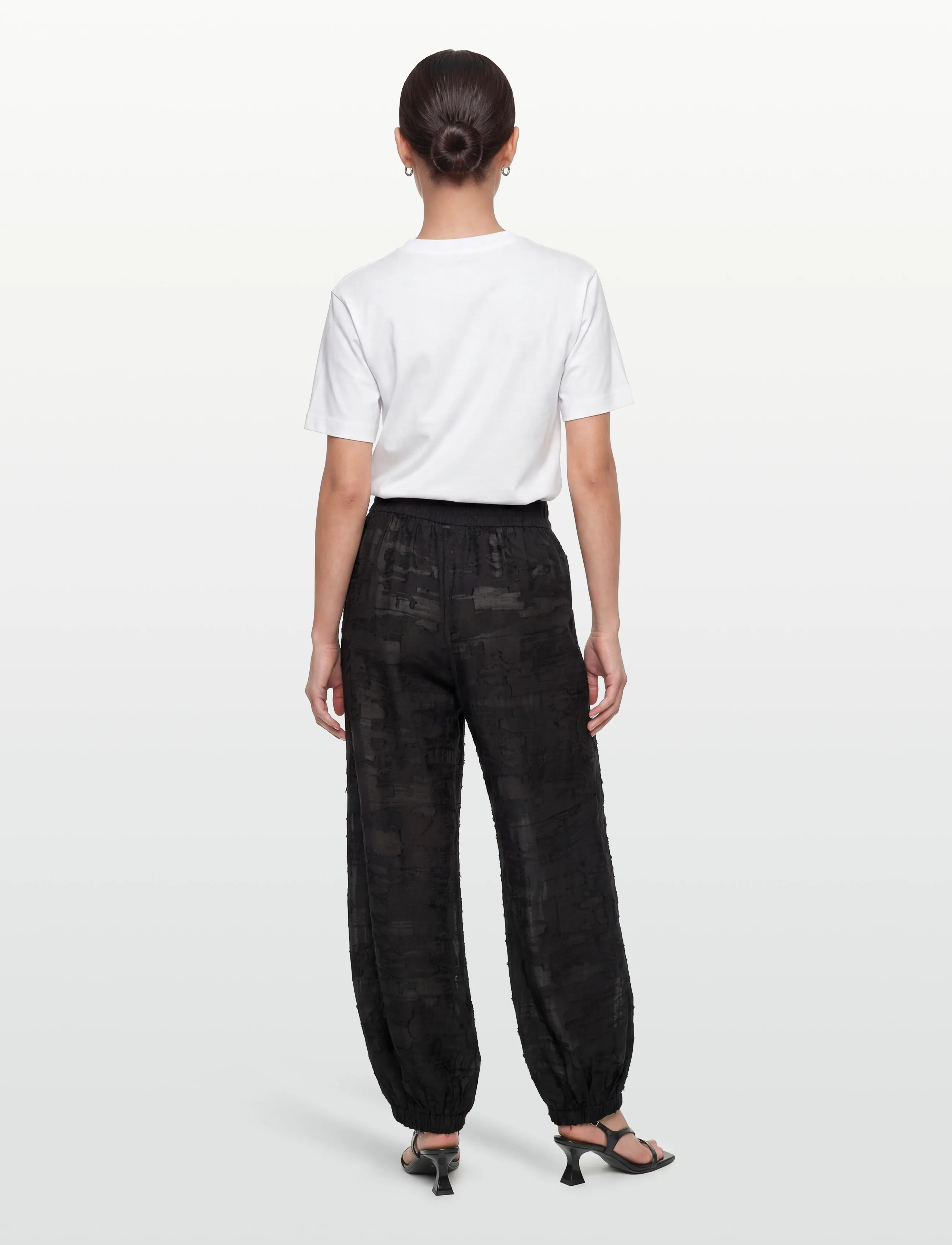 Day Birger et Mikkelsen - Barbo- Jacquard Torn - hosen mit weitem bein - black - 4