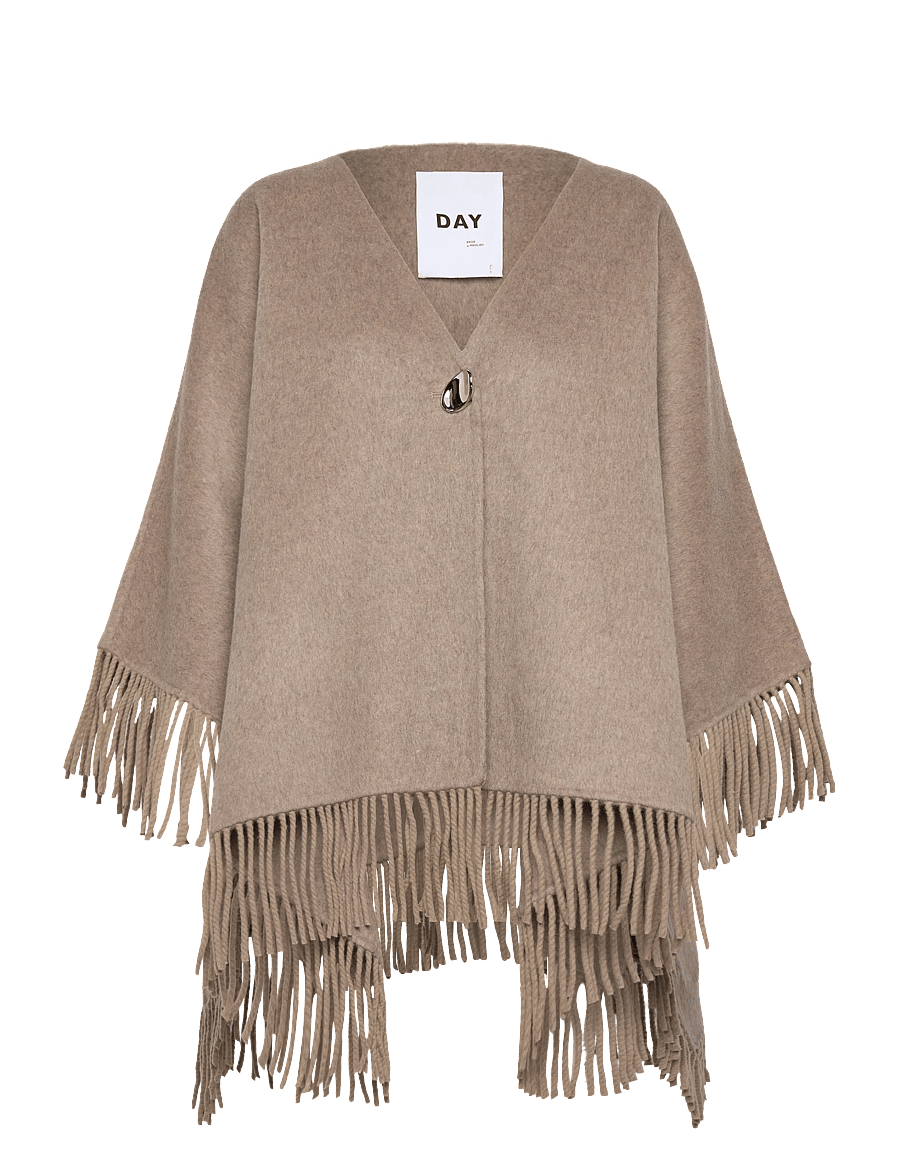 Day Birger et Mikkelsen - Sybil Fringes - Double Faced Wool - frühlingsjacken - beige melange - 1
