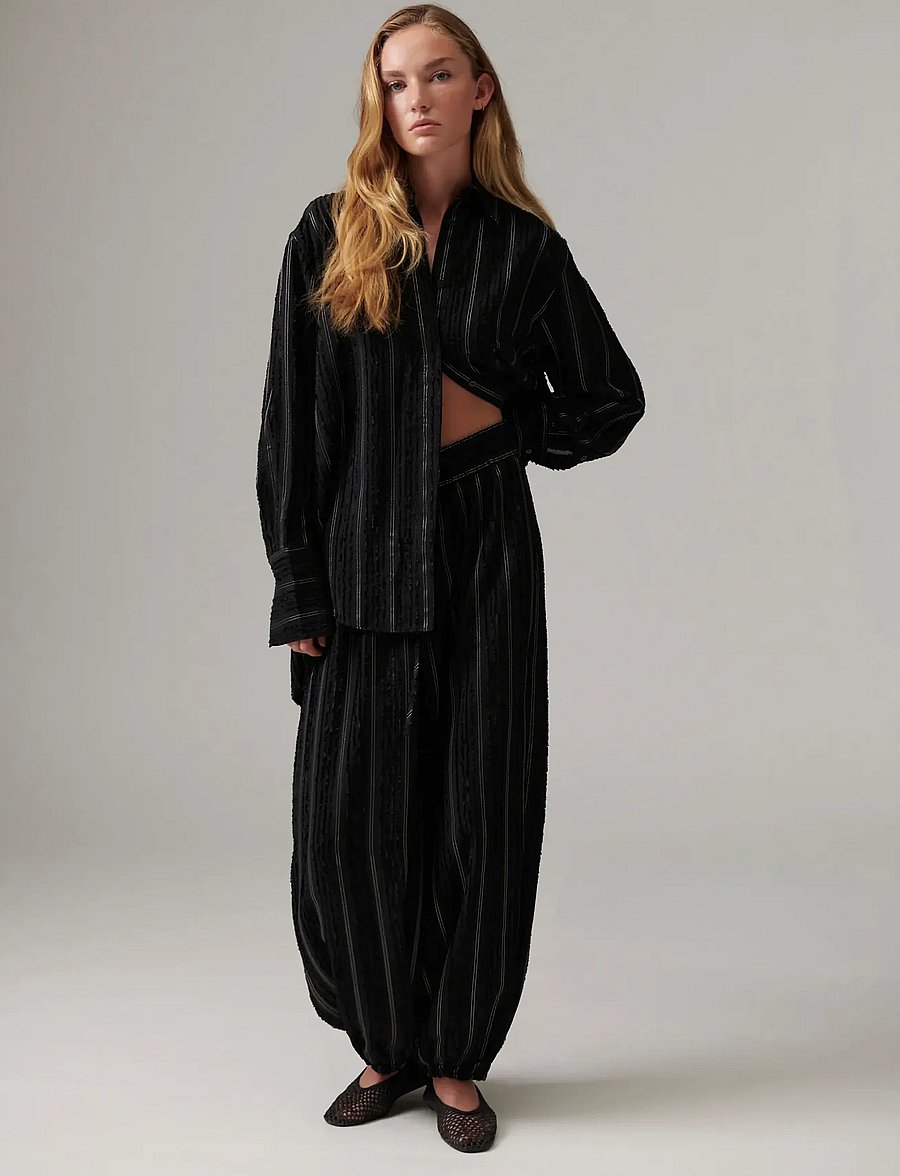 Day Birger et Mikkelsen - DAYHarsha - Raw Stripes - barrelbyxor - black - 3