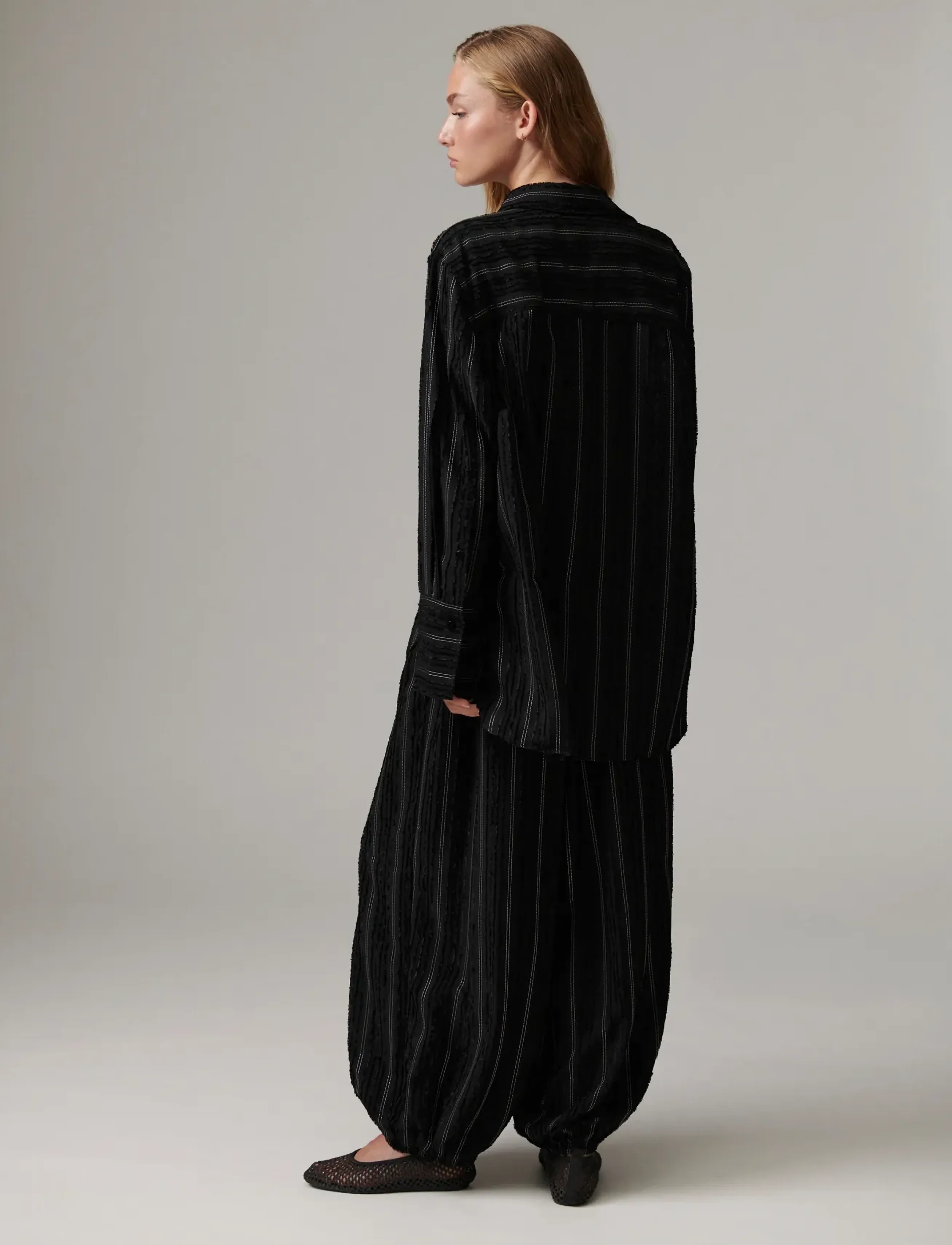 Day Birger et Mikkelsen - DAYHarsha - Raw Stripes - barrelbyxor - black - 5