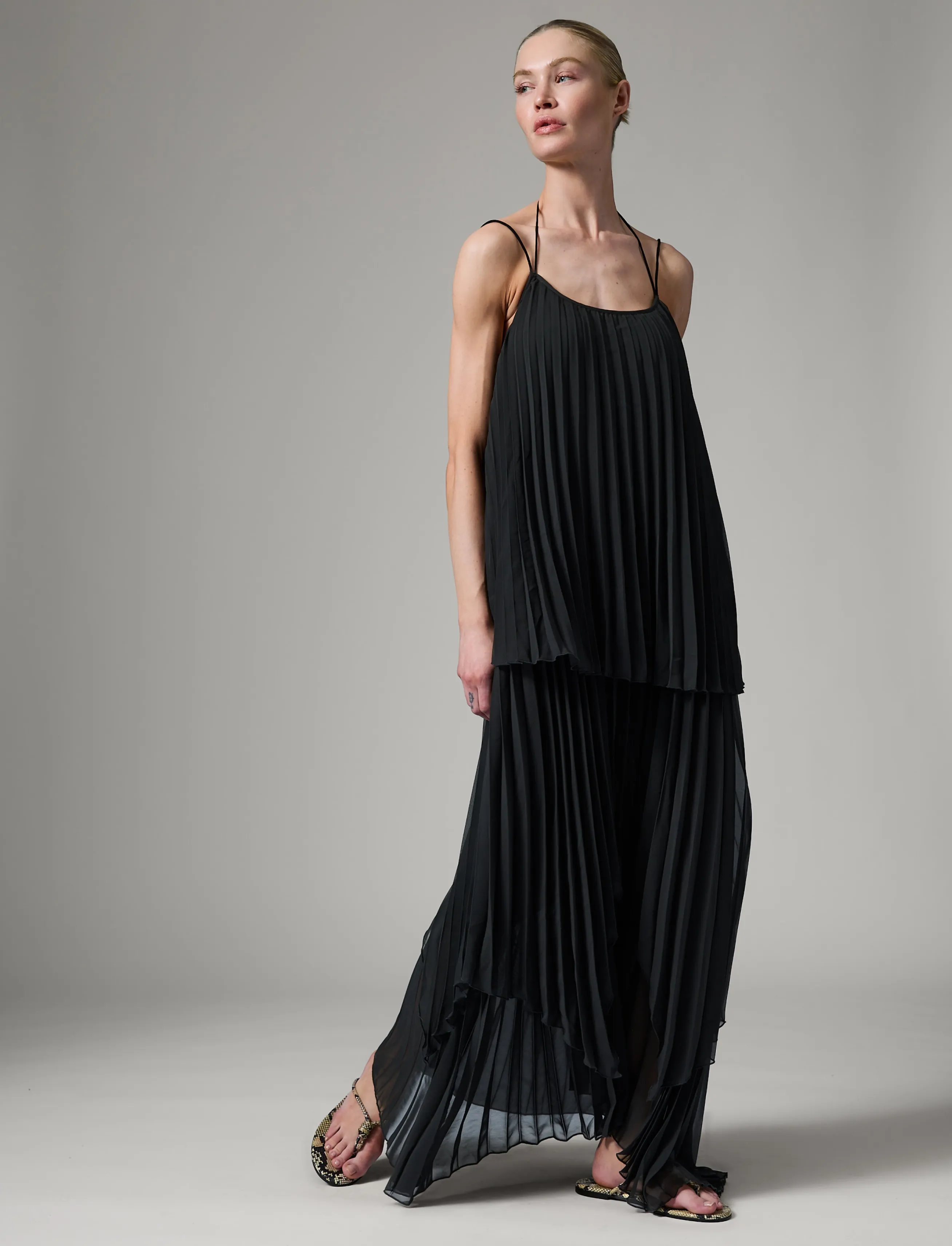 Day Birger et Mikkelsen - Isaac - Chiffon Plisse - maksikleidid - black - 5
