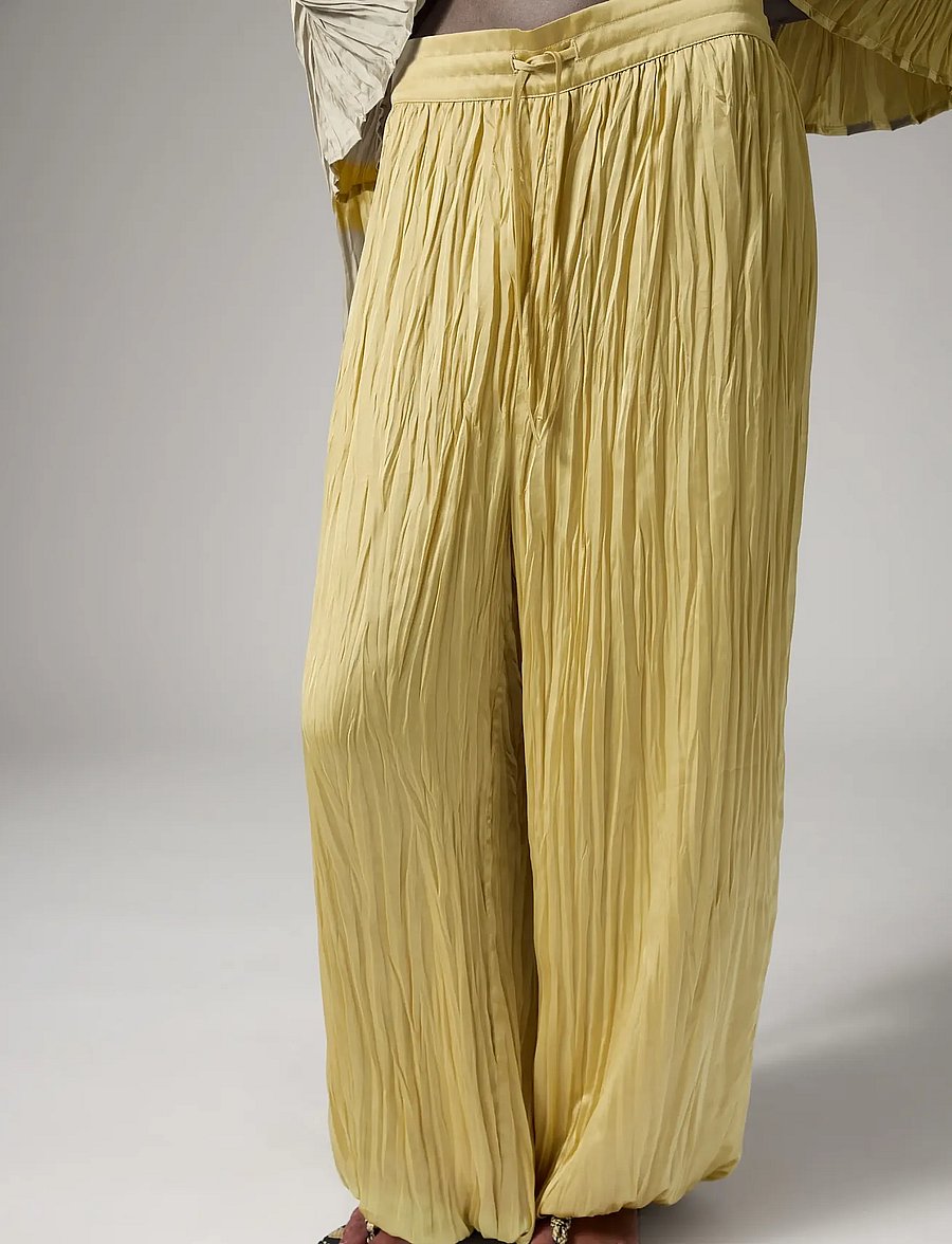 Day Birger et Mikkelsen - Barbo - Crinkled Surface - „barrel“ silueto kelnės - straw - 0