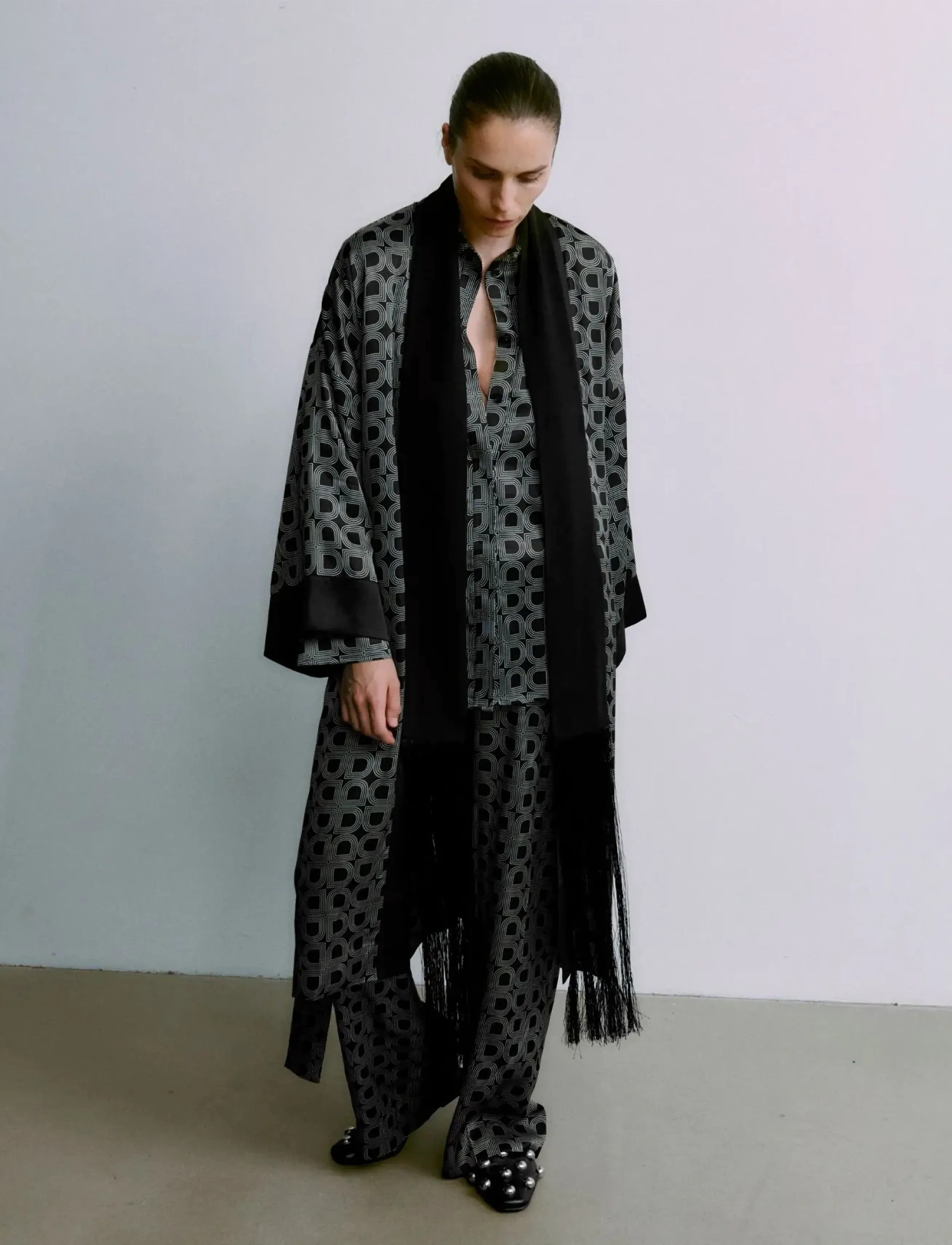 Day Birger et Mikkelsen Rani- Fluid Viscose, S, Night & Loungewear, Schwarz - Robes, Frauen