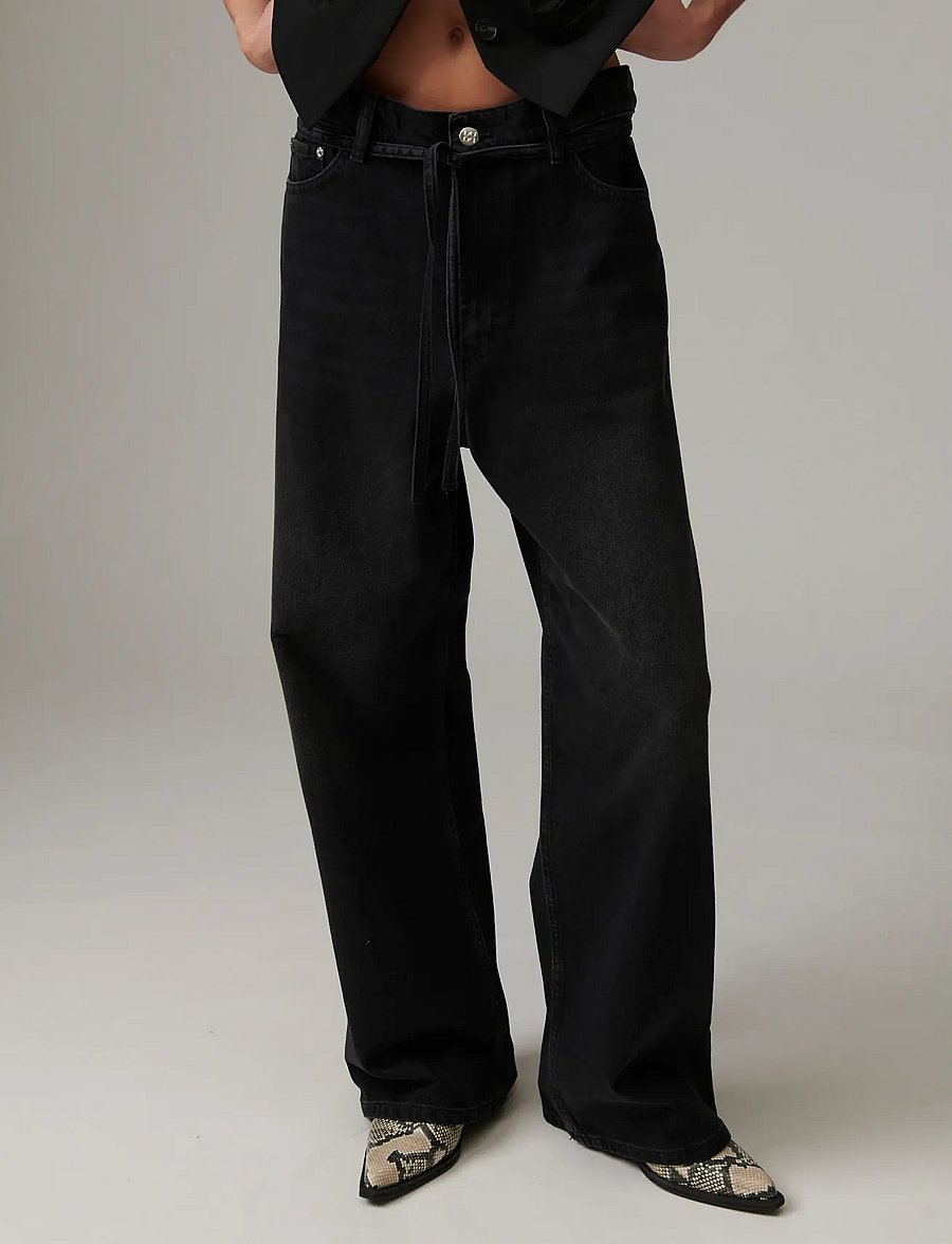 Day Birger et Mikkelsen - Elijah - Black Denim - hosen mit weitem bein - black - 4
