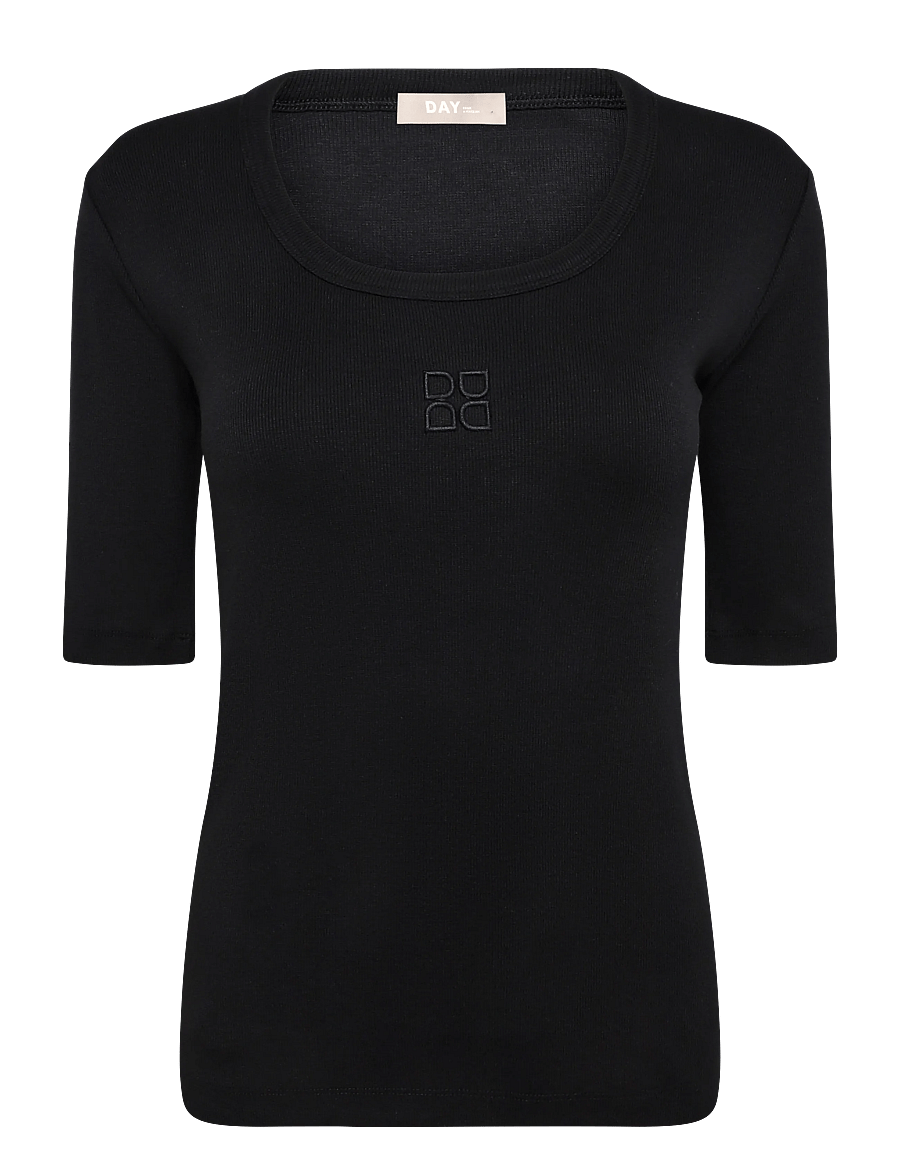 Day Birger et Mikkelsen - Fine - Classic Rib - t-shirts - black - 1