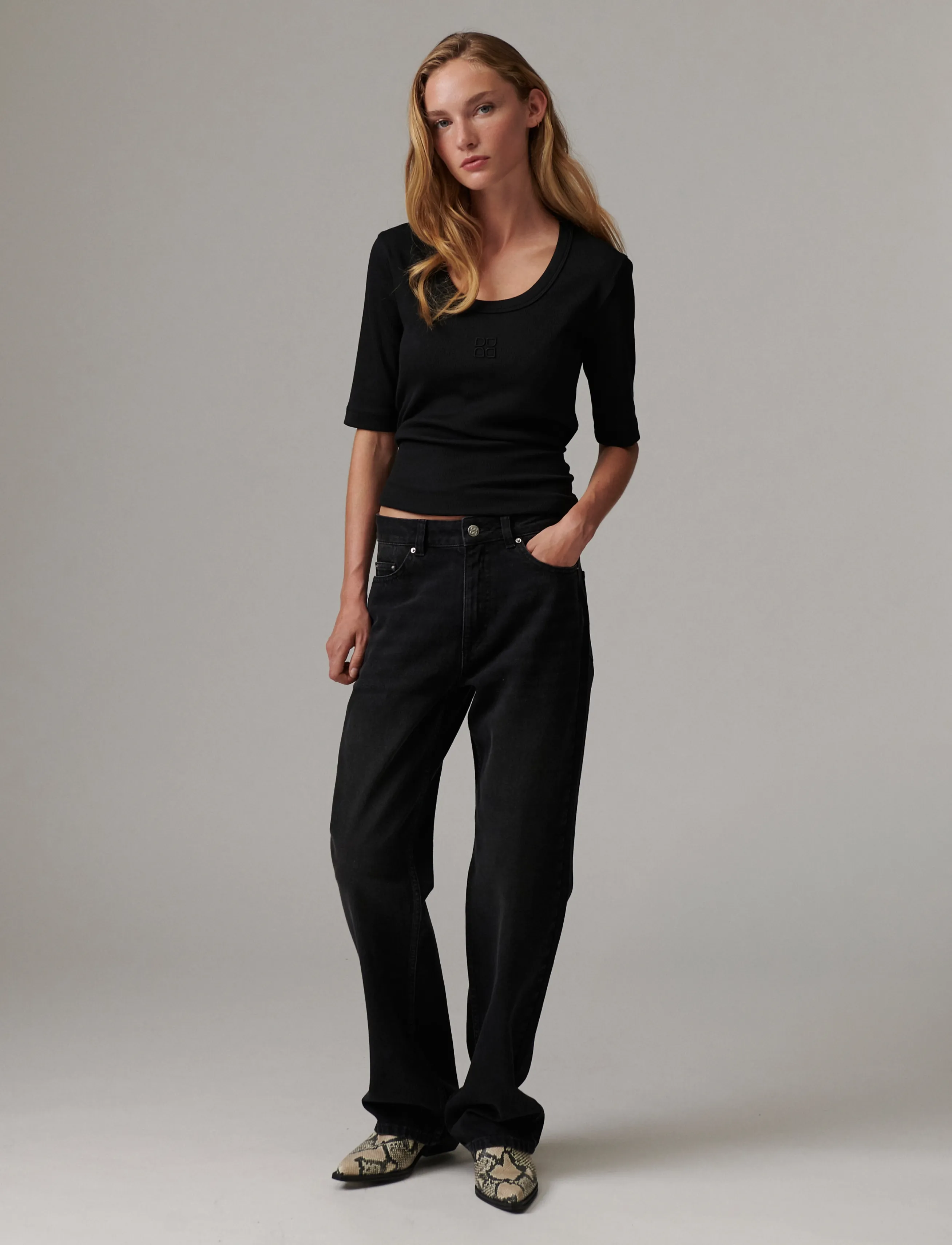 Day Birger et Mikkelsen - Fine - Classic Rib - t-shirts - black - 4