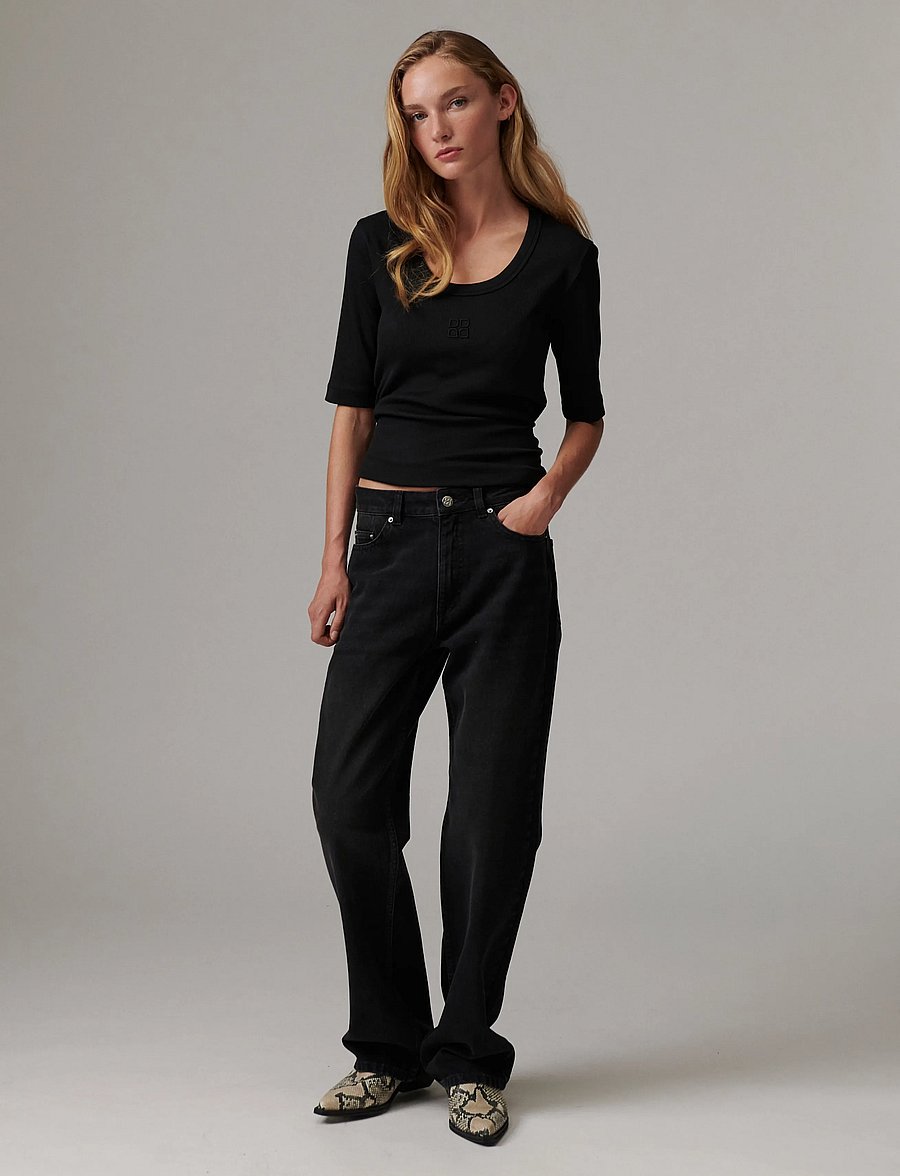 Day Birger et Mikkelsen - Fine - Classic Rib - t-shirts - black - 4