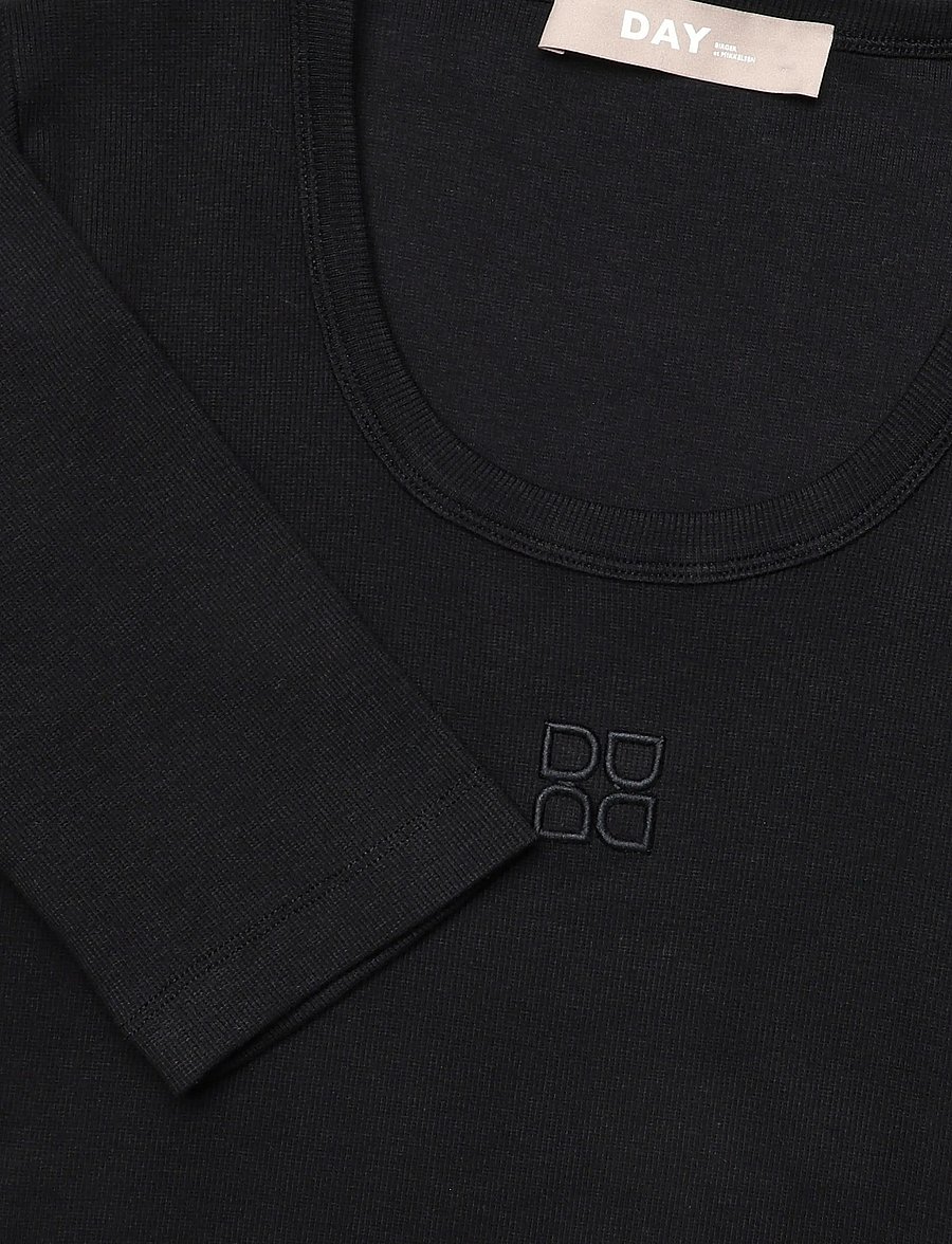 Day Birger et Mikkelsen - Fine - Classic Rib - t-shirts - black - 5