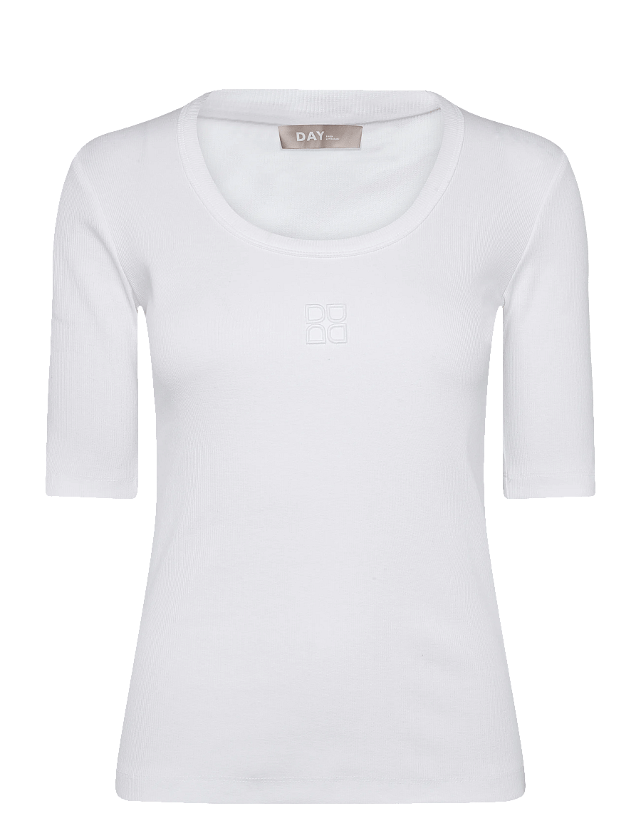 Day Birger et Mikkelsen - Fine - Classic Rib - t-shirts - bright white - 1