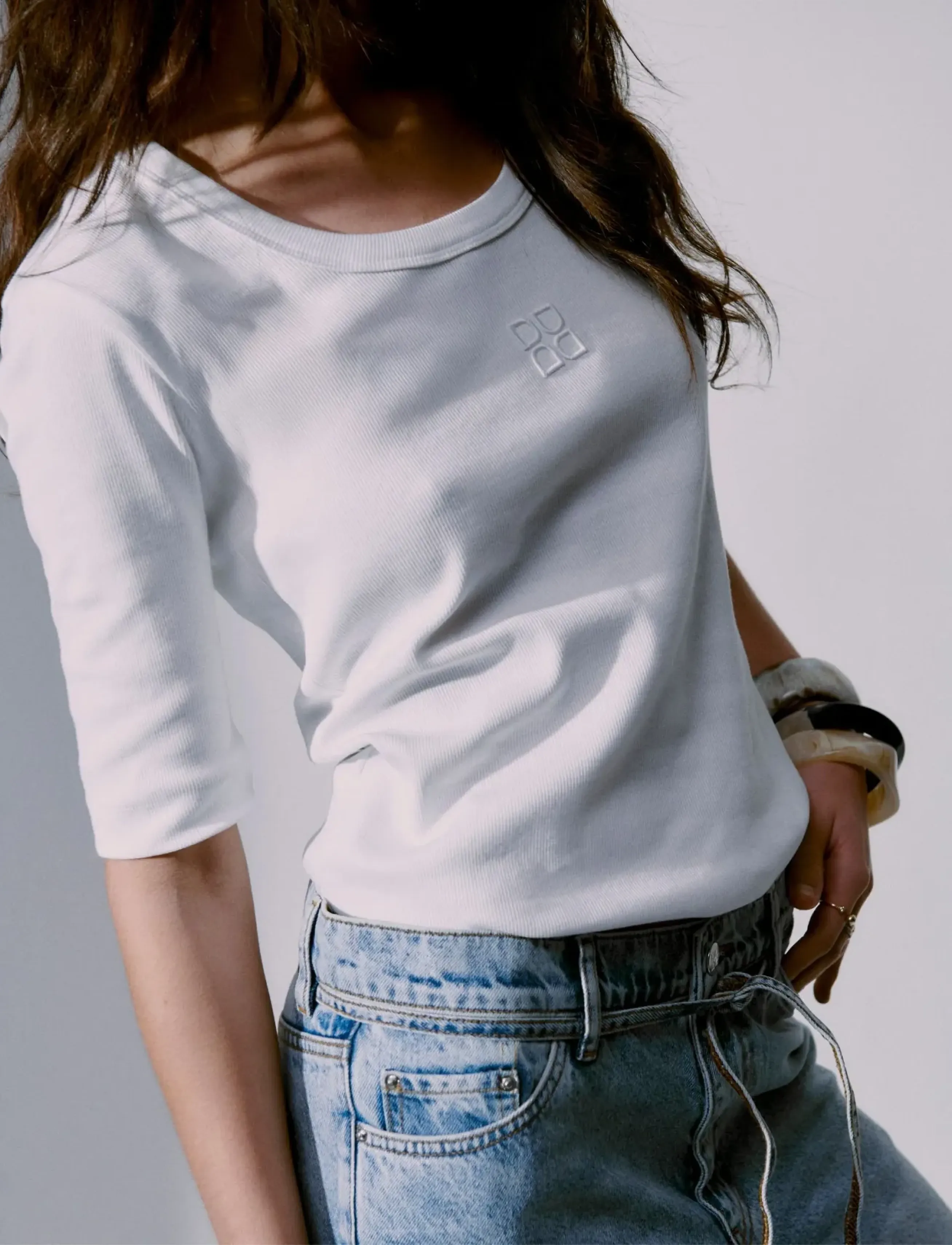Day Birger et Mikkelsen - Fine - Classic Rib - t-shirts - bright white - 3