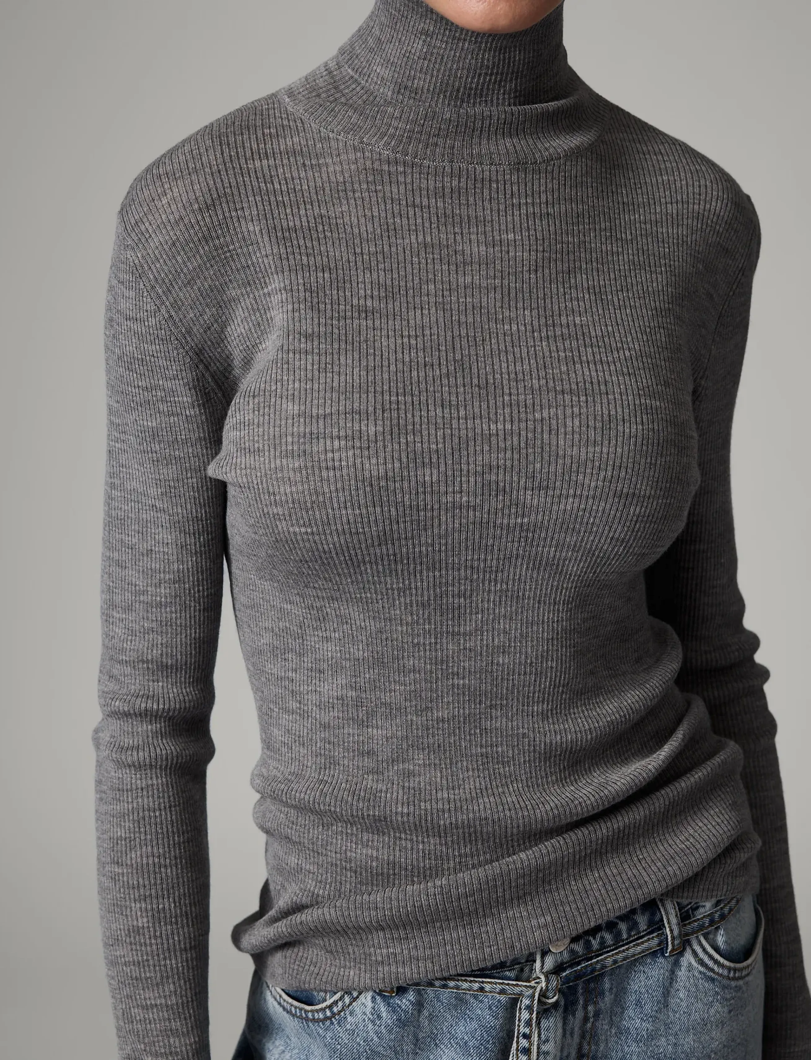 Day Birger et Mikkelsen - Sierra - Daily Elements - rollkragenpullover - medium grey melange - 5